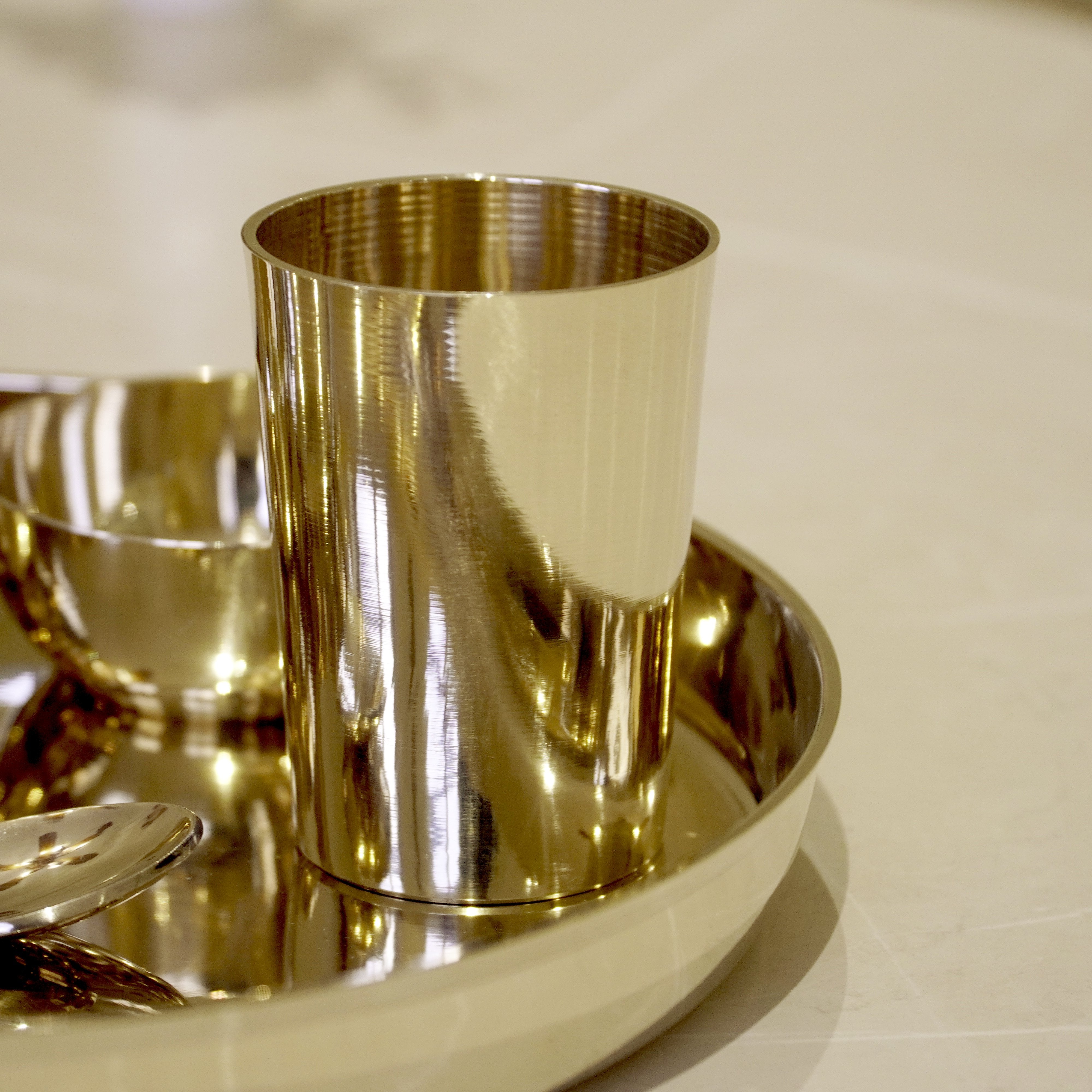 Bronze / Kansa Thali Set Glossy Finish