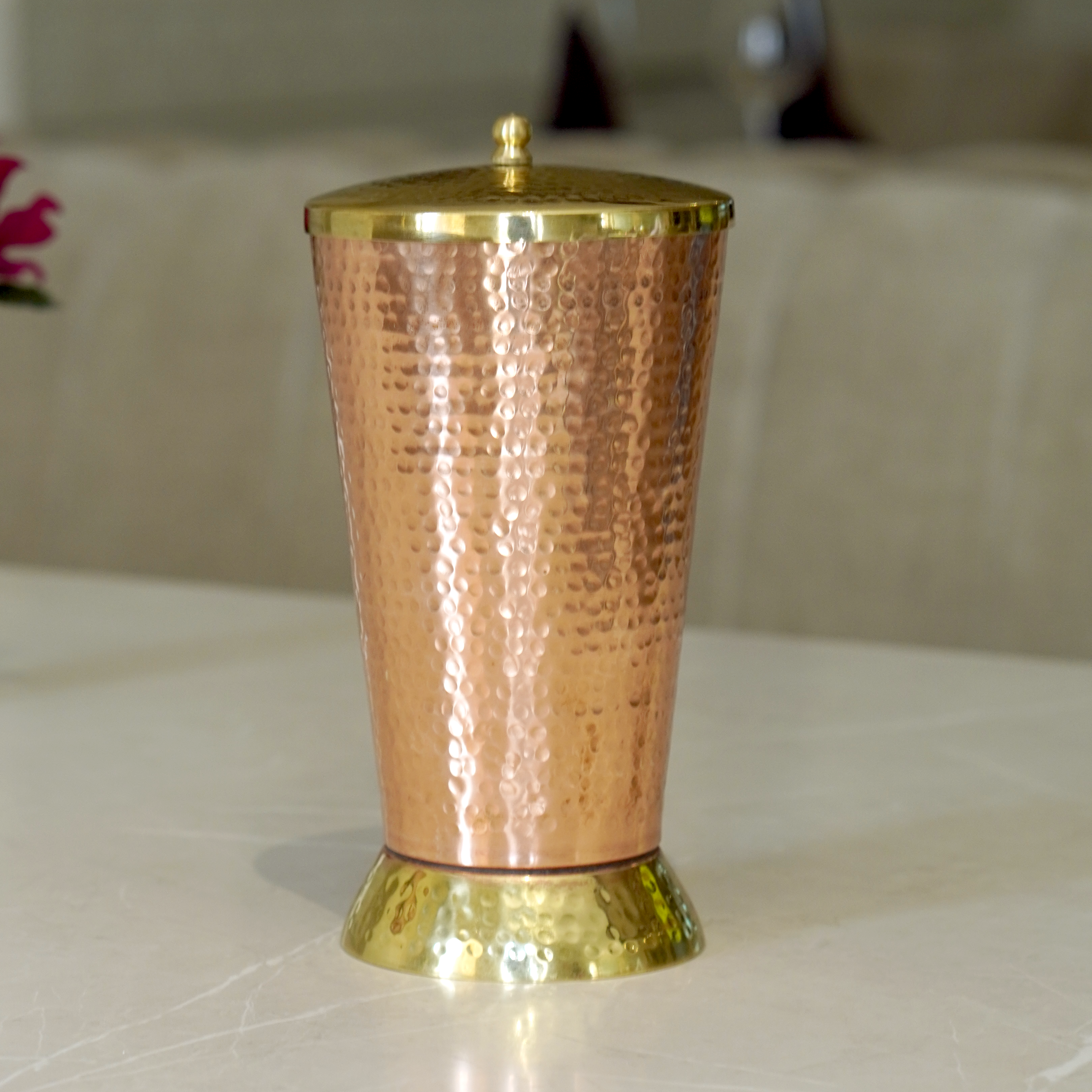Copper Tumbler - Brass Globe