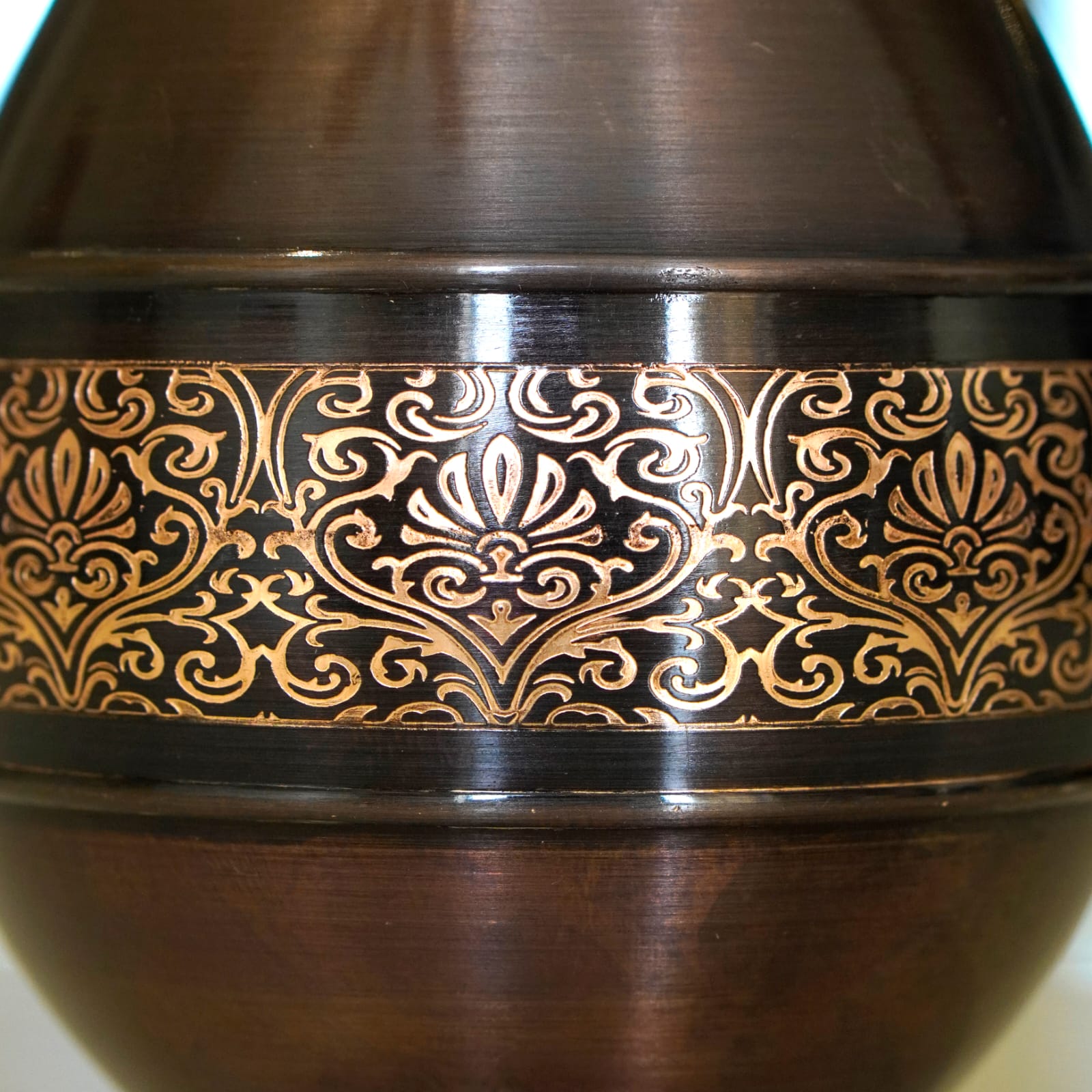 Copper Surahi Jug with Glass