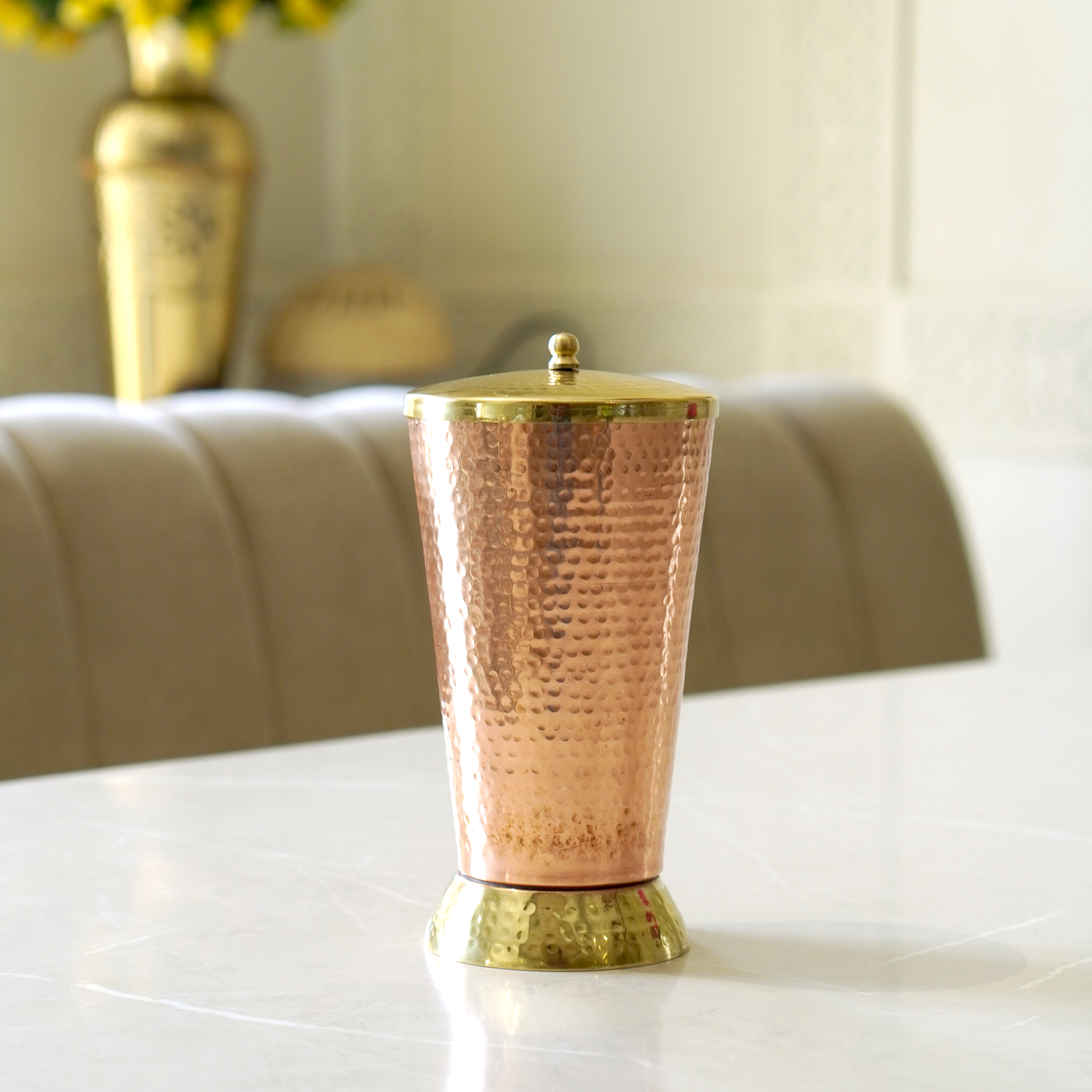 Copper Tumbler - Brass Globe