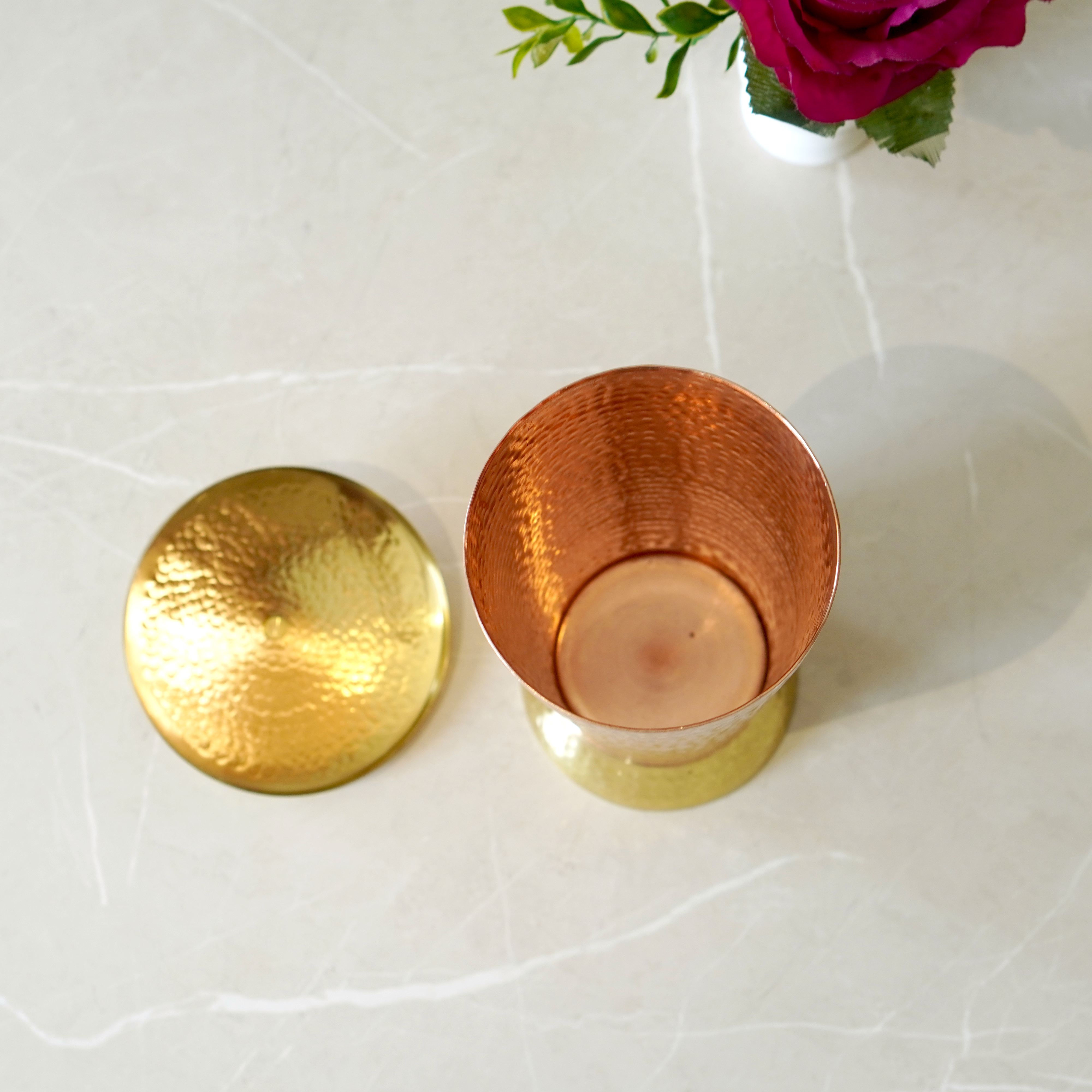 Copper Tumbler - Brass Globe