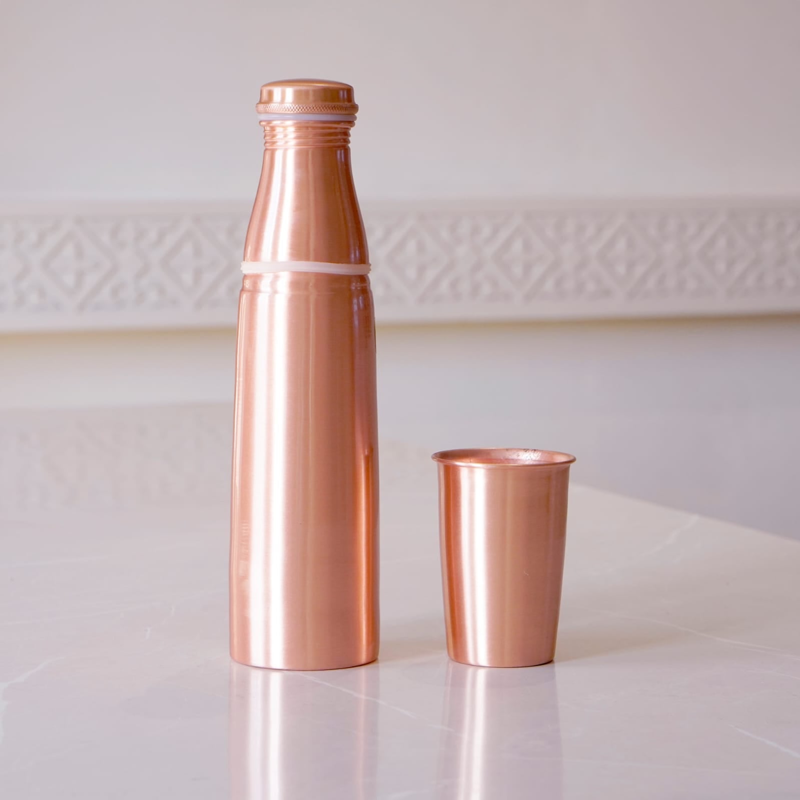 Copper Bottle with Glass