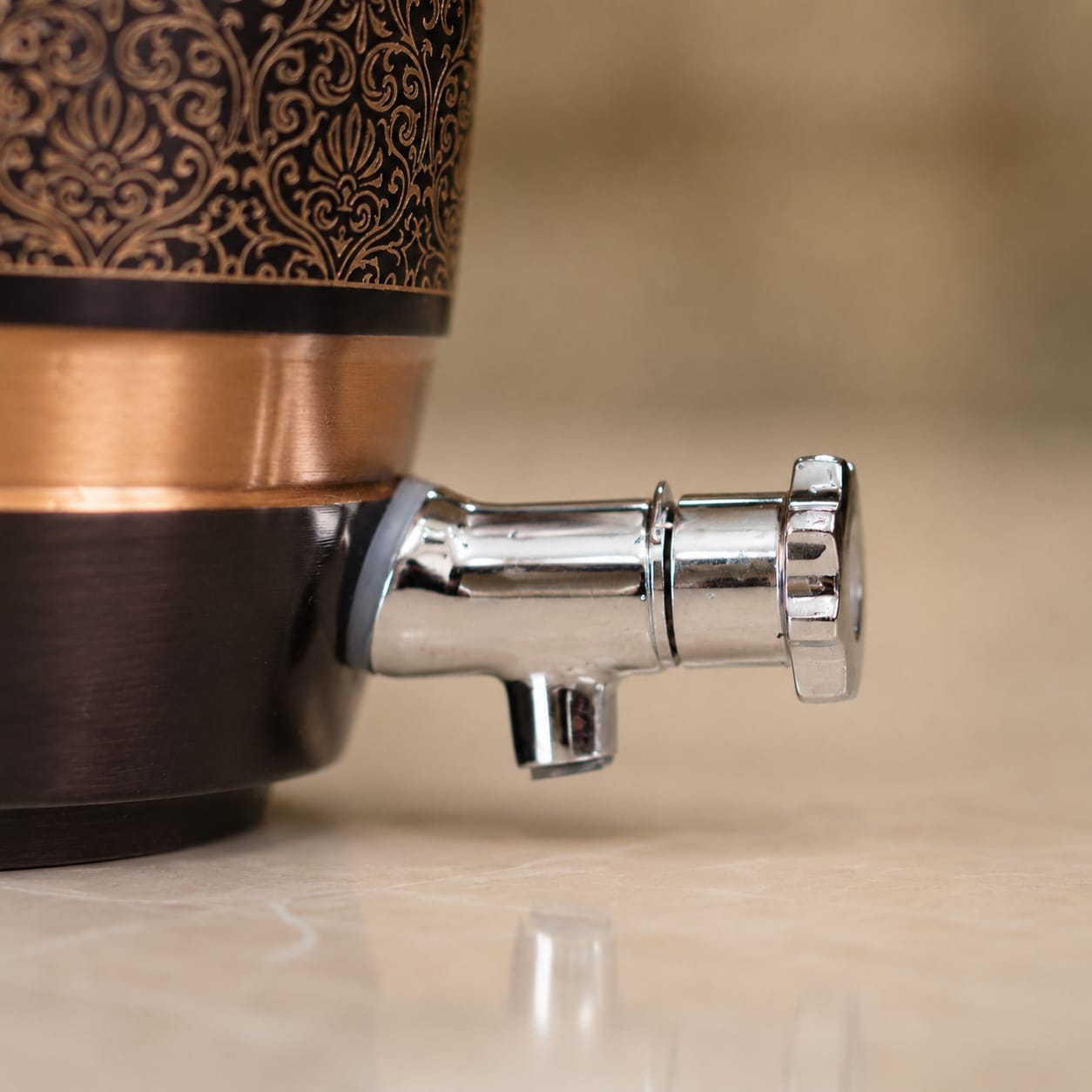 Copper Antique Engraved Water Dispenser