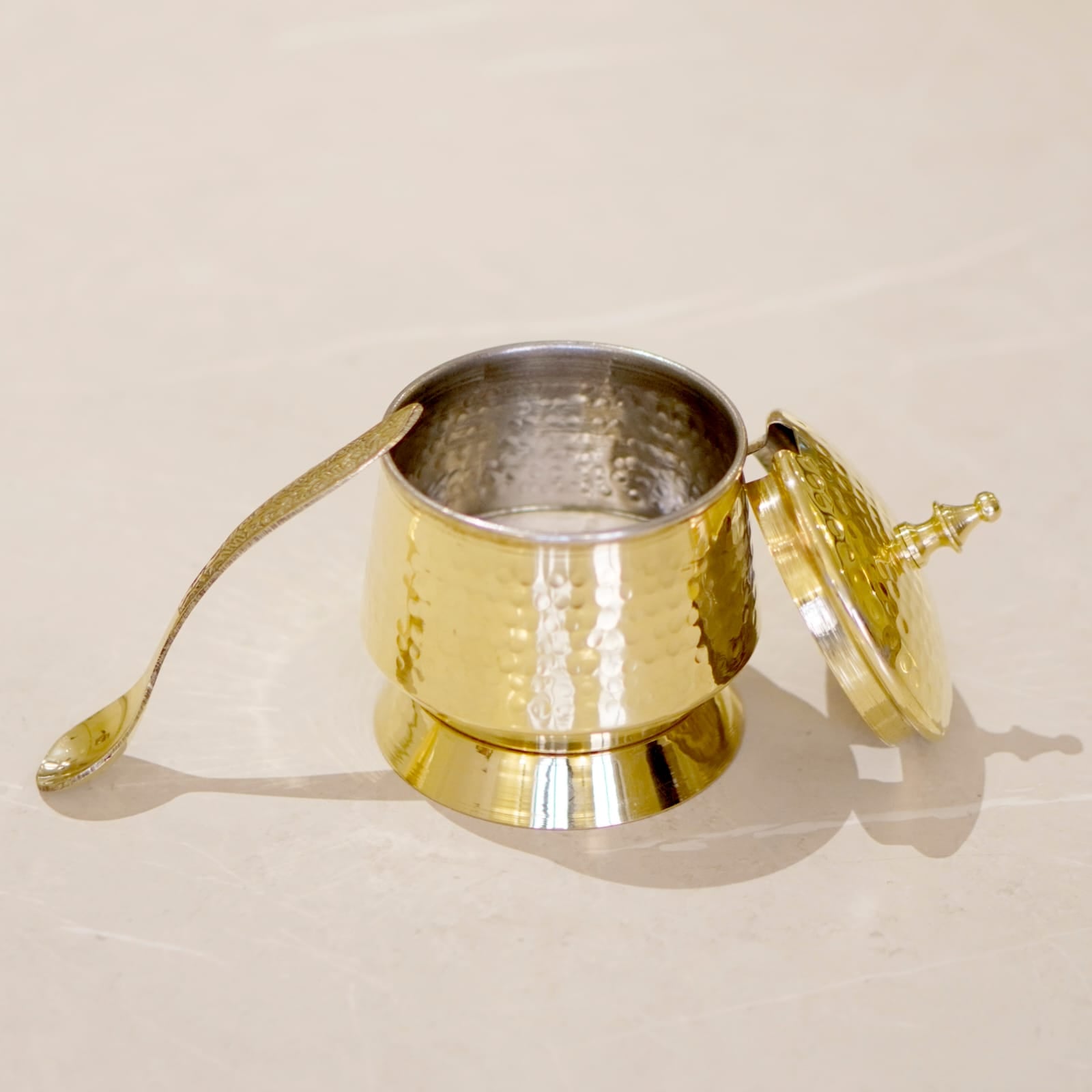 Brass Mughlai Ghee Pot with Tincoating
