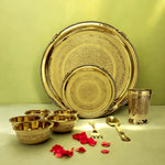 Load image into Gallery viewer, 10 Pieces Brass Etched Dinner Set - Brass Globe - 
