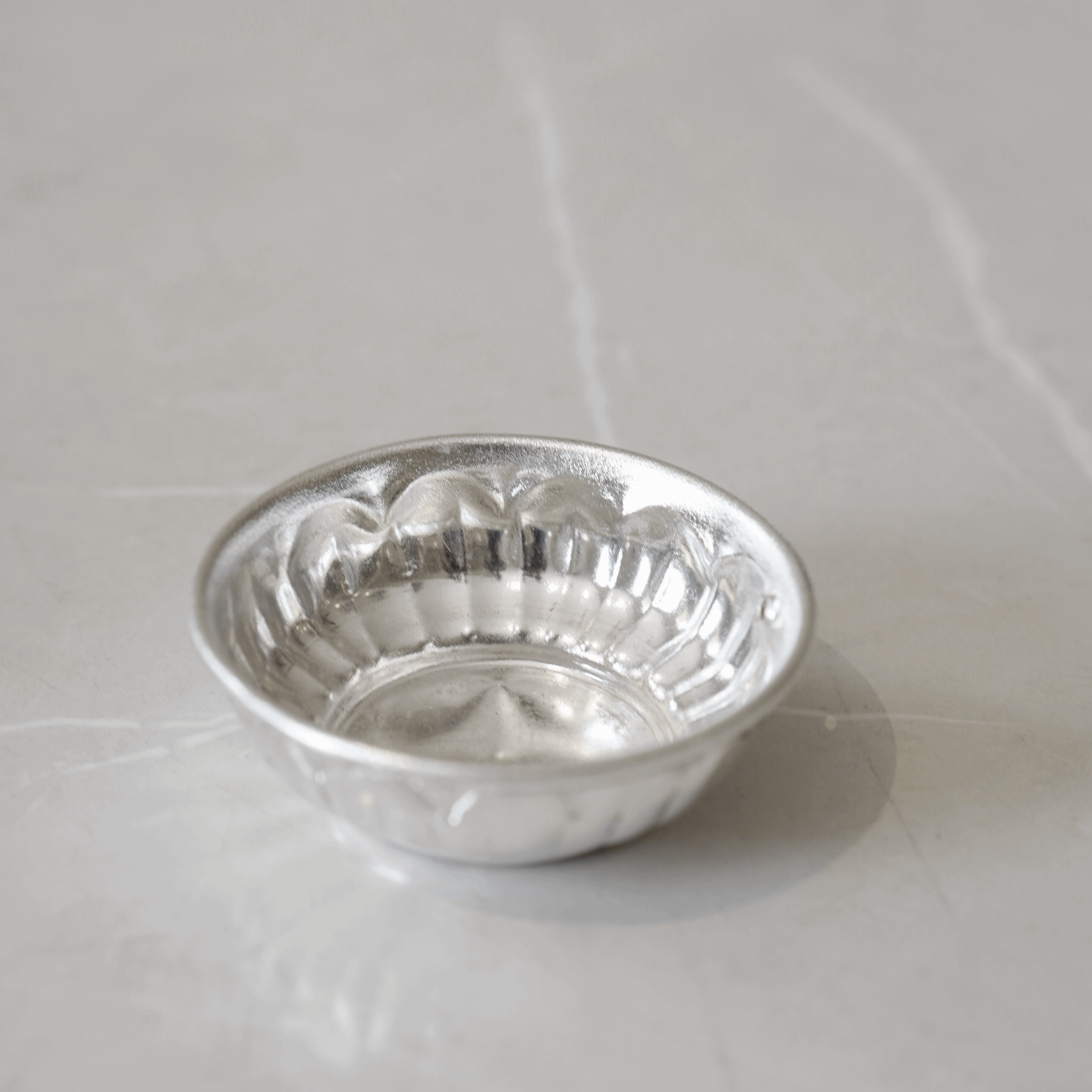 Brass Ghungroo Pooja Set With Silver Finish