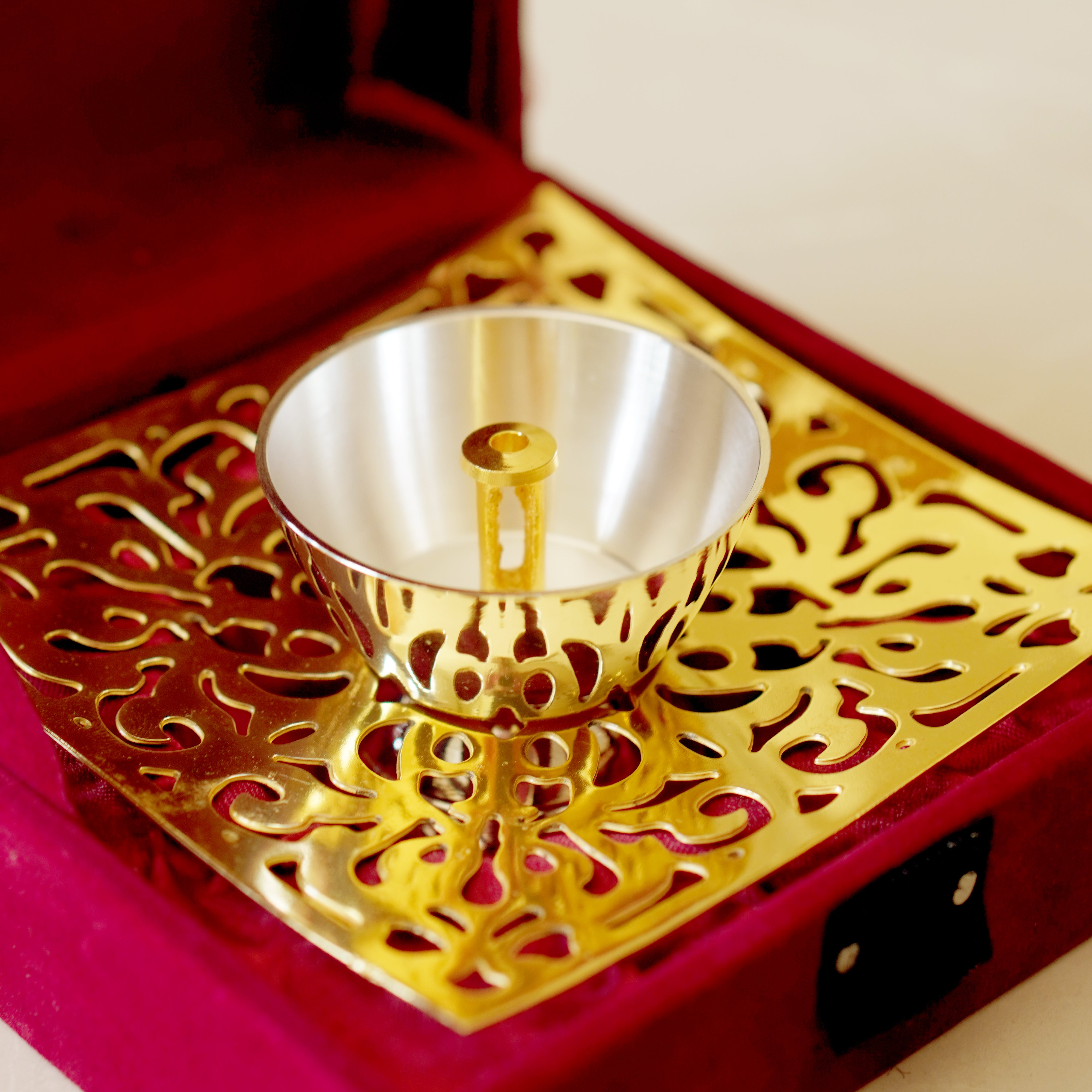 Brass Jaali Oil Lamp [Deepak]