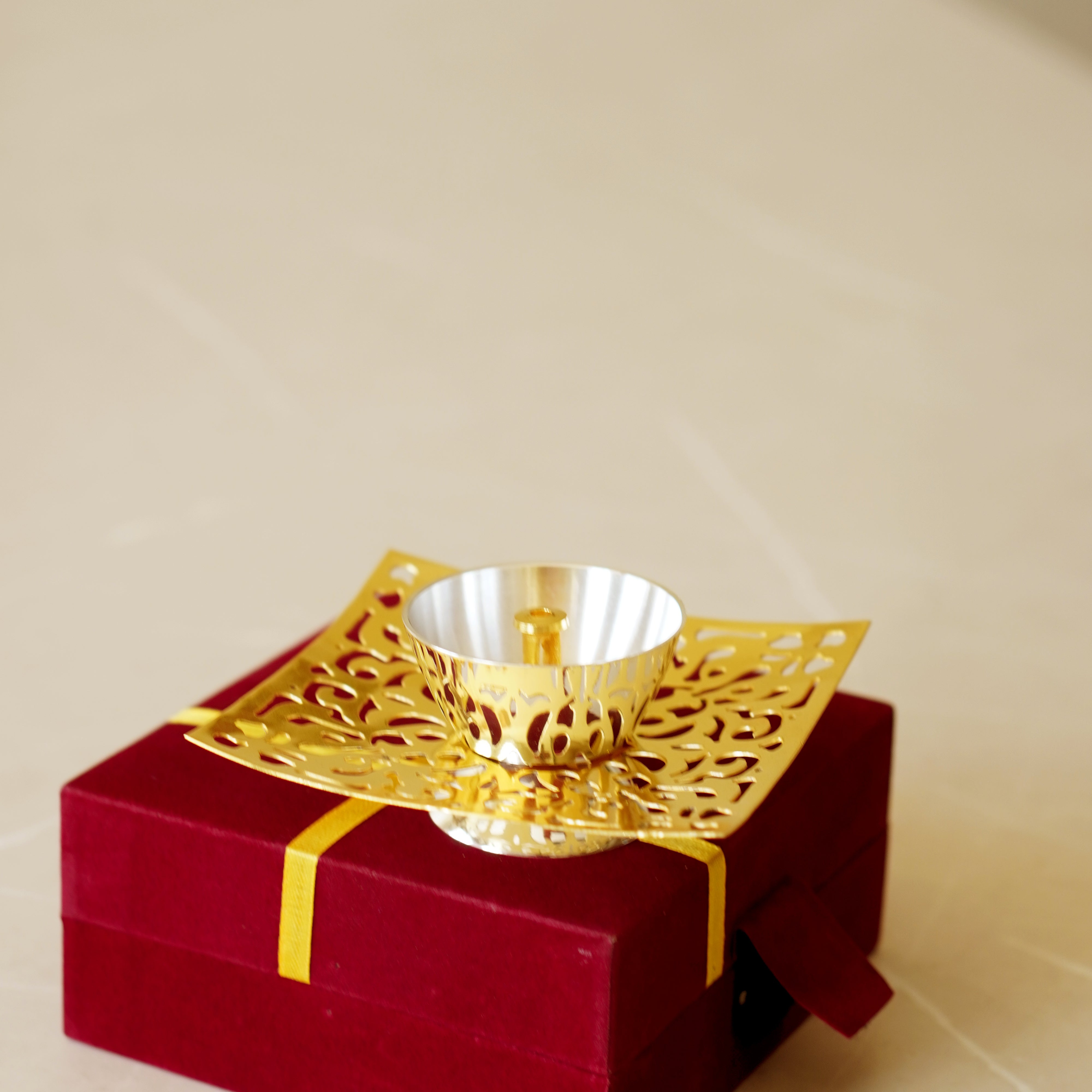 Brass Jaali Oil Lamp [Deepak]
