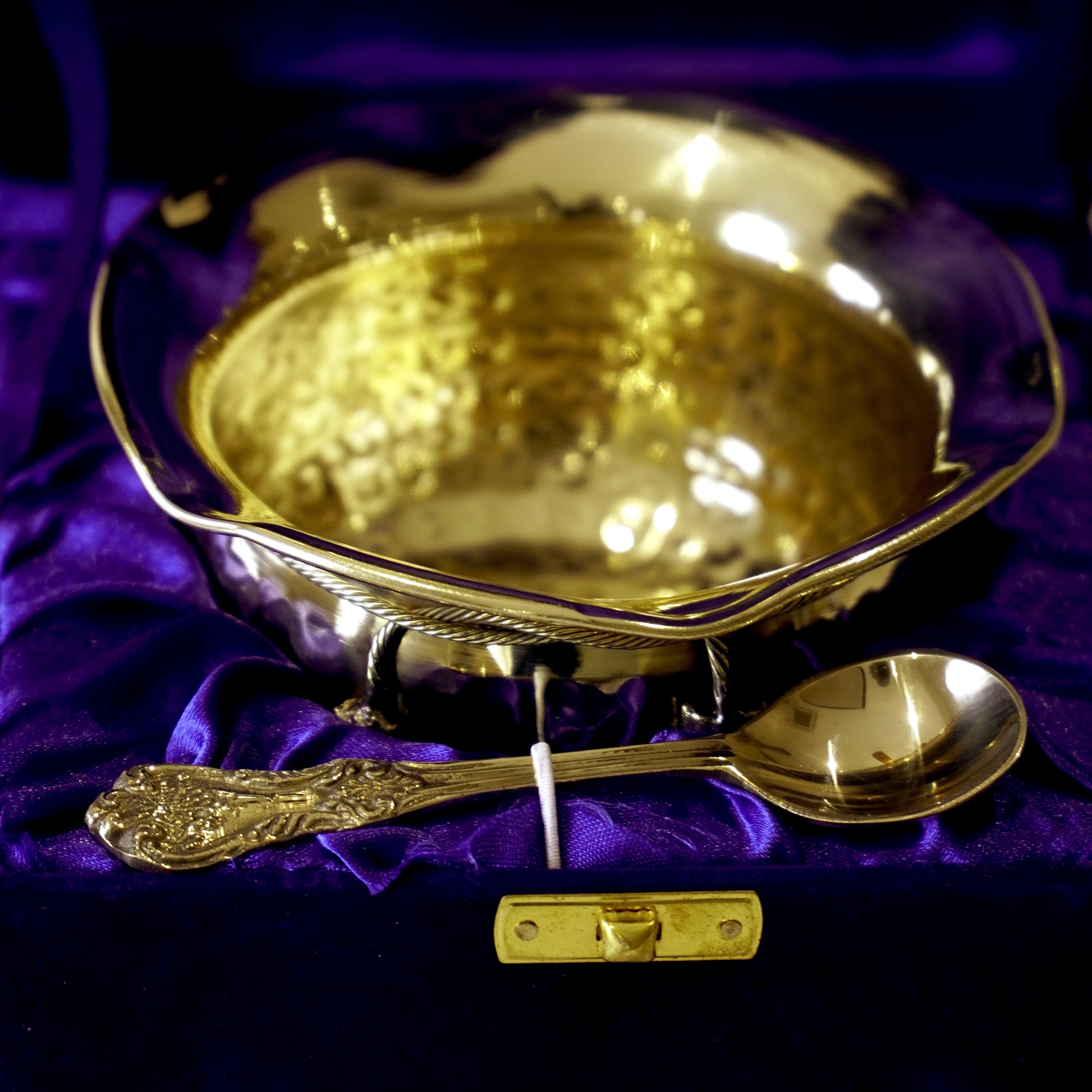 Brass Tie Bowl with Velvet Box