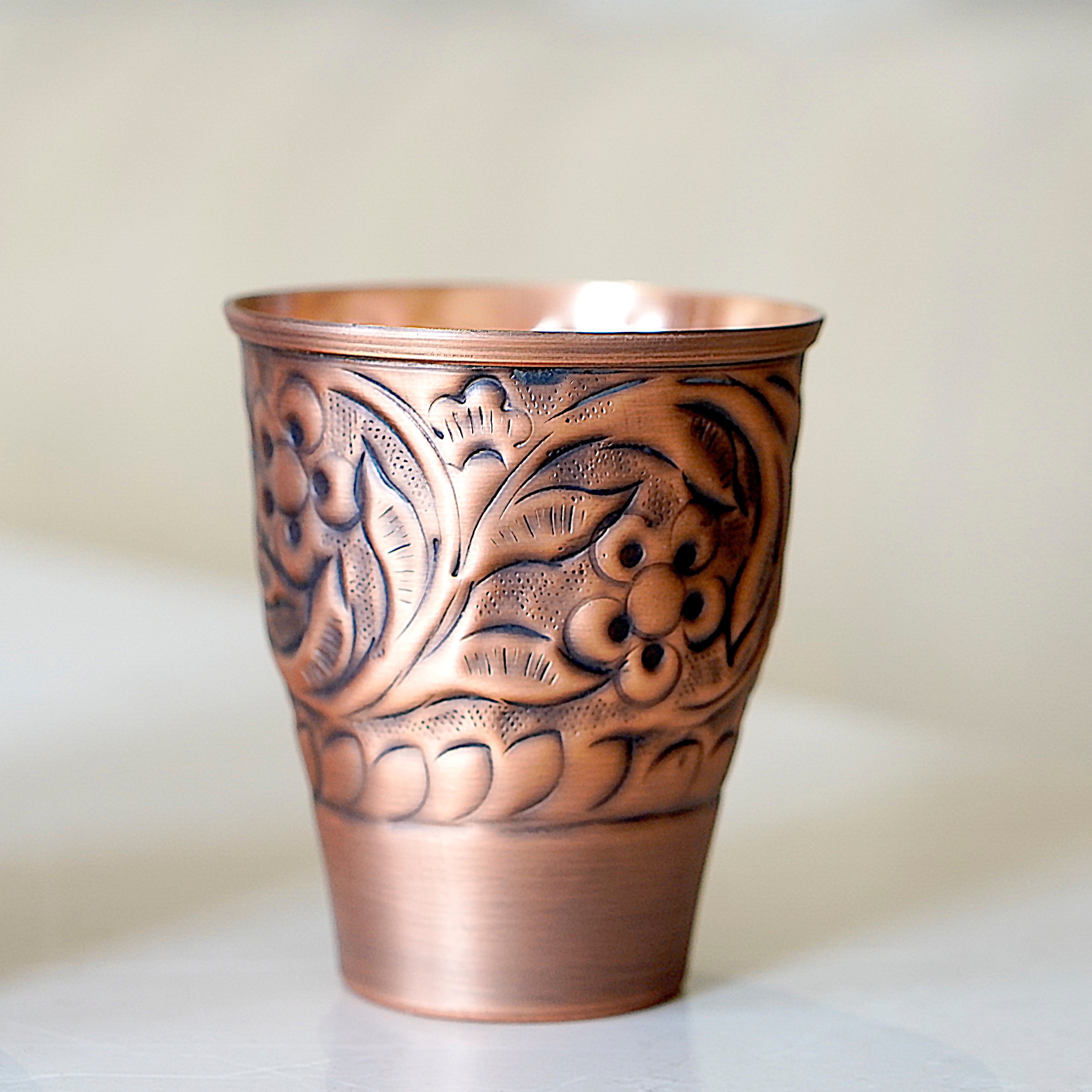 Vintage Embossed Copper Jar