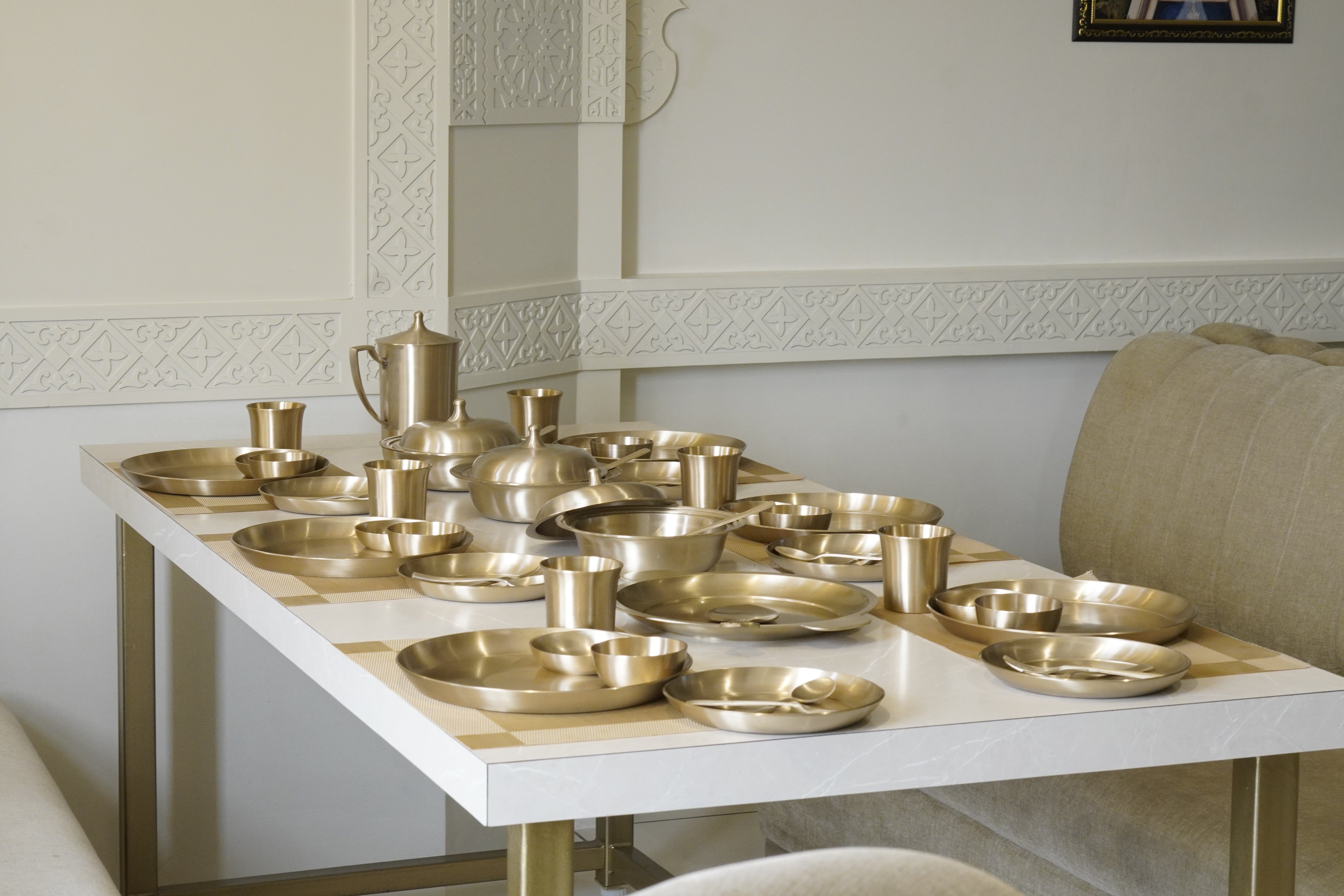 51 Pieces Bronze / Pure Kansa Dinner Set (Dish Set)