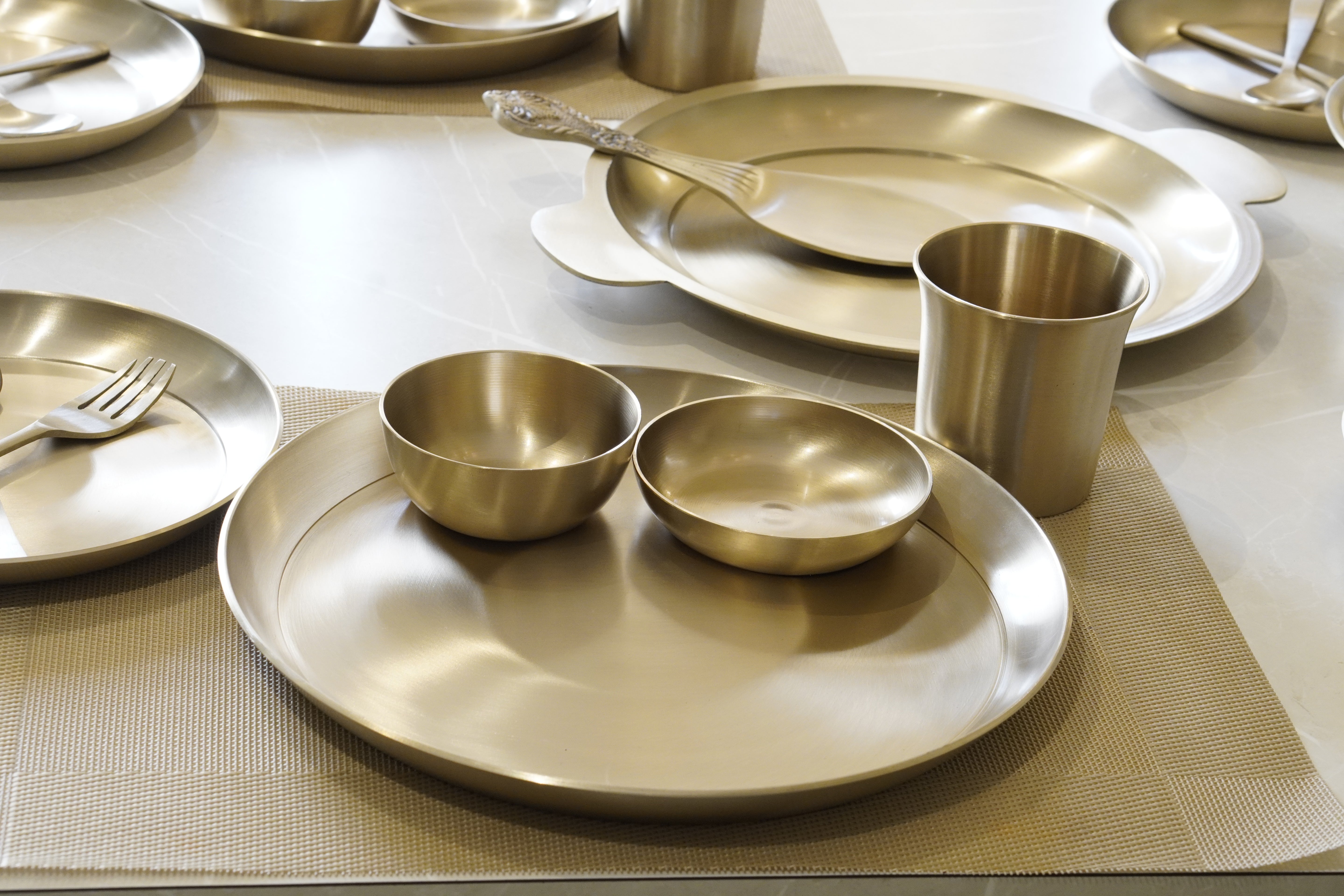 51 Pieces Bronze / Pure Kansa Dinner Set (Dish Set)