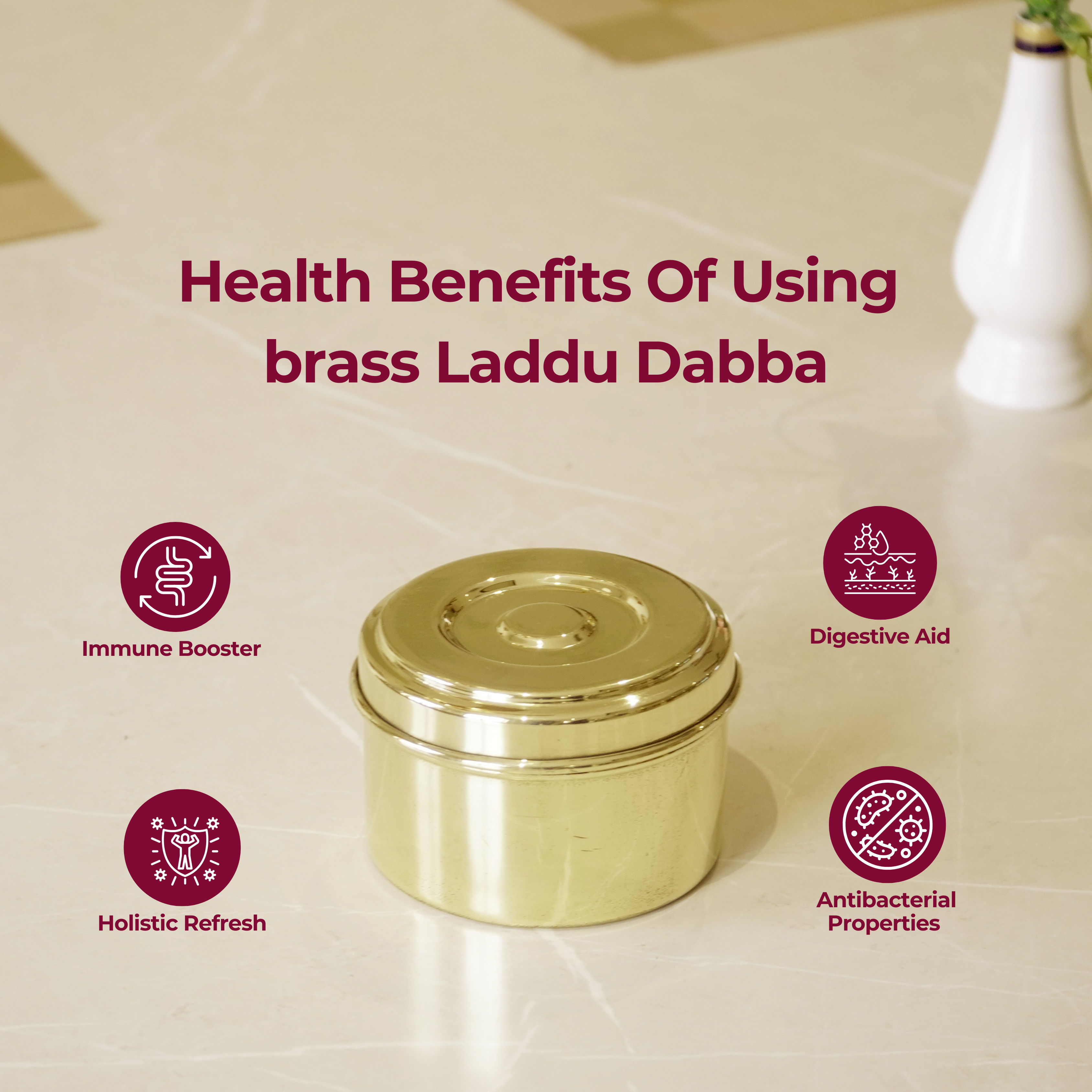 Brass Plain Dibbi / Small Dabba / Laddu Sweet Dabba / Katordaan / Box