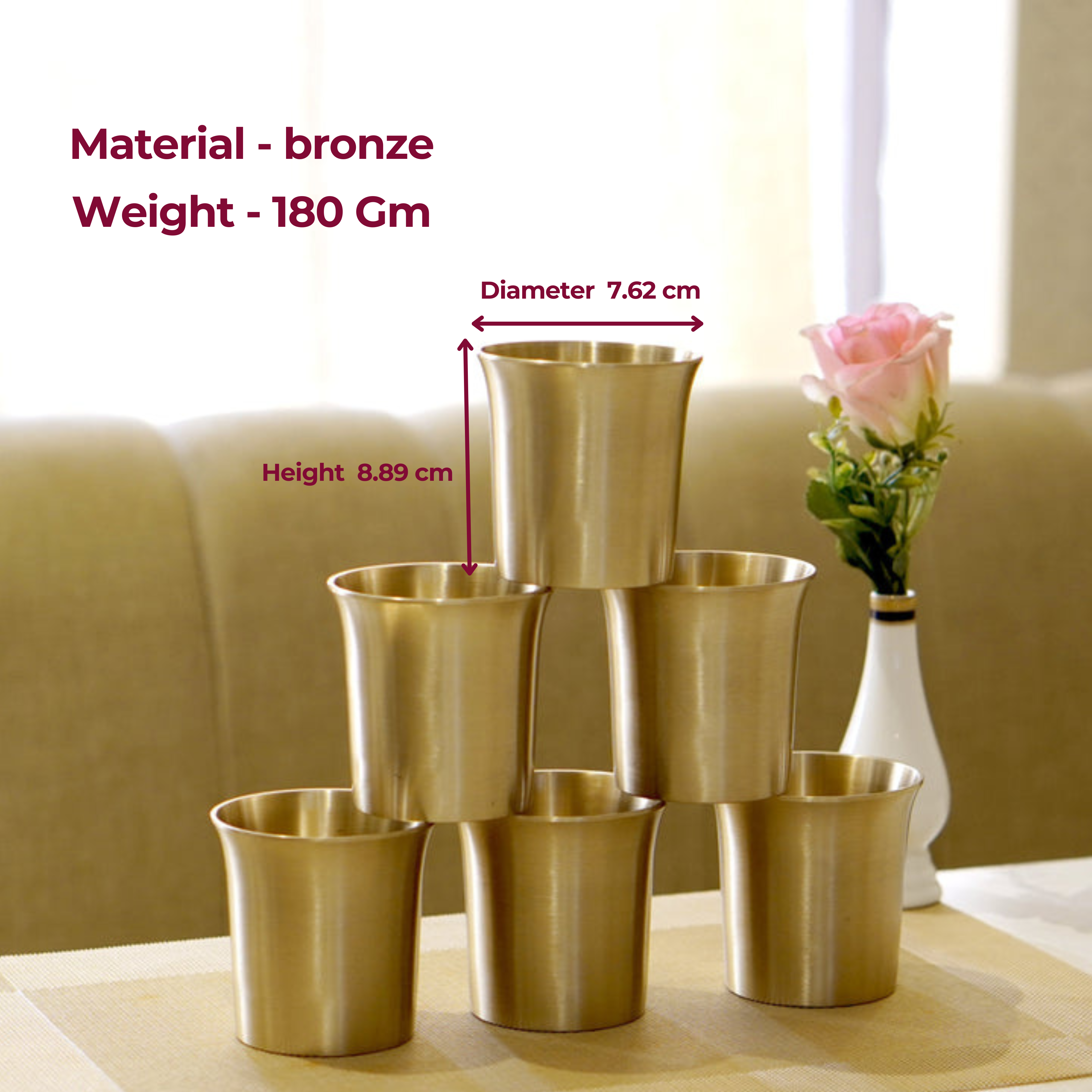 Bronze / Kansa Glasses in Glossy Finish and matte finish