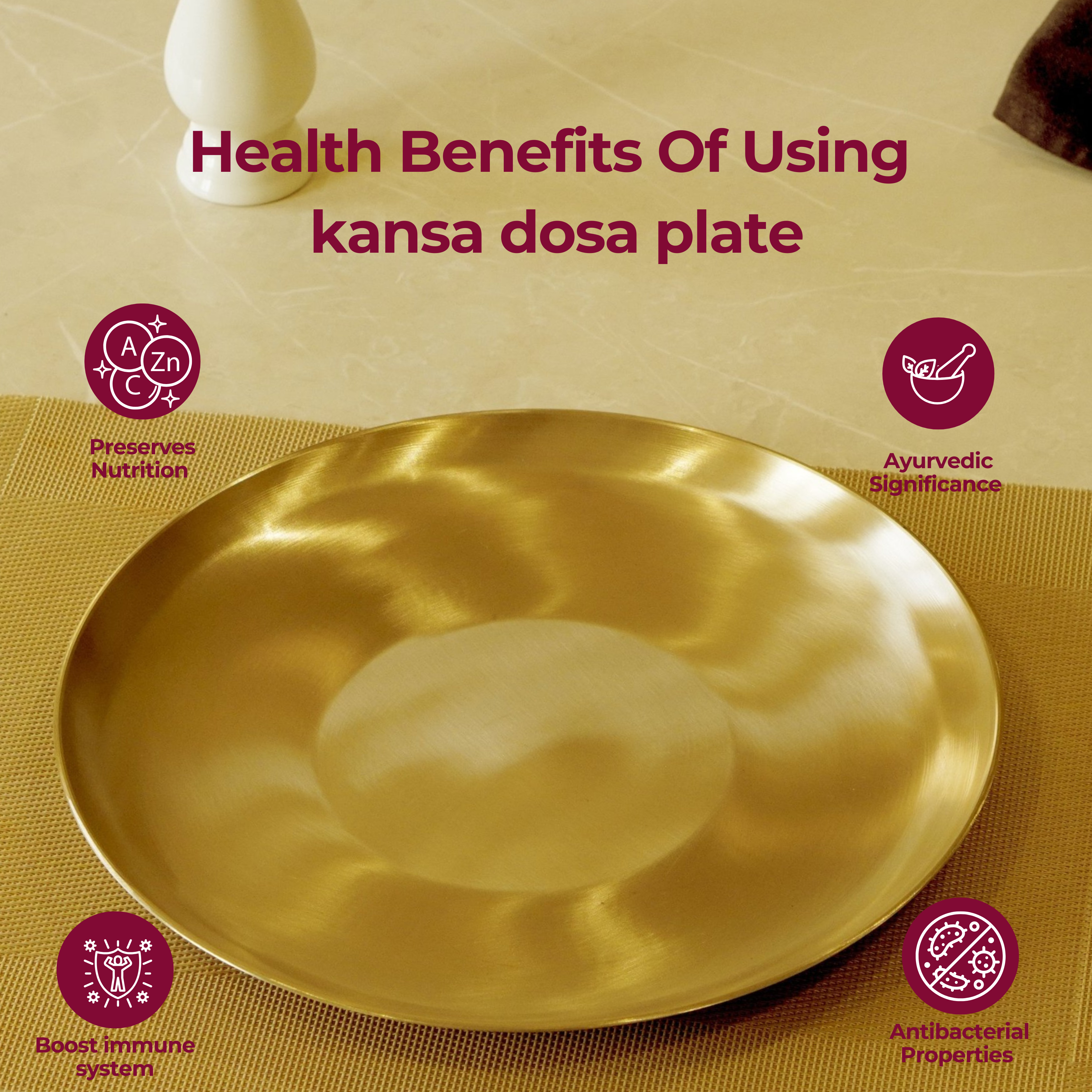 Bronze / kansa dosa plate