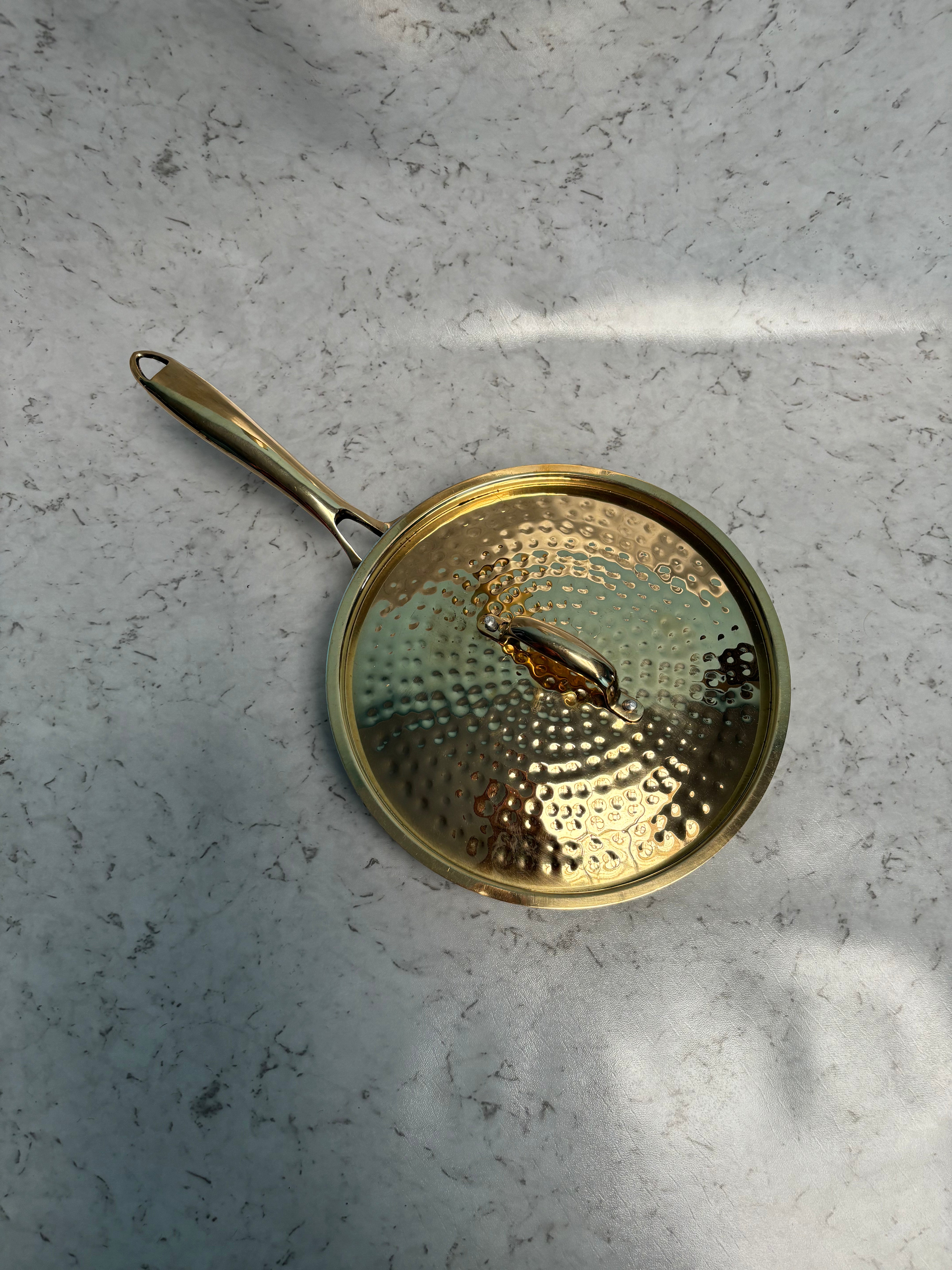 Brass  Frypan with lid (tincoated)