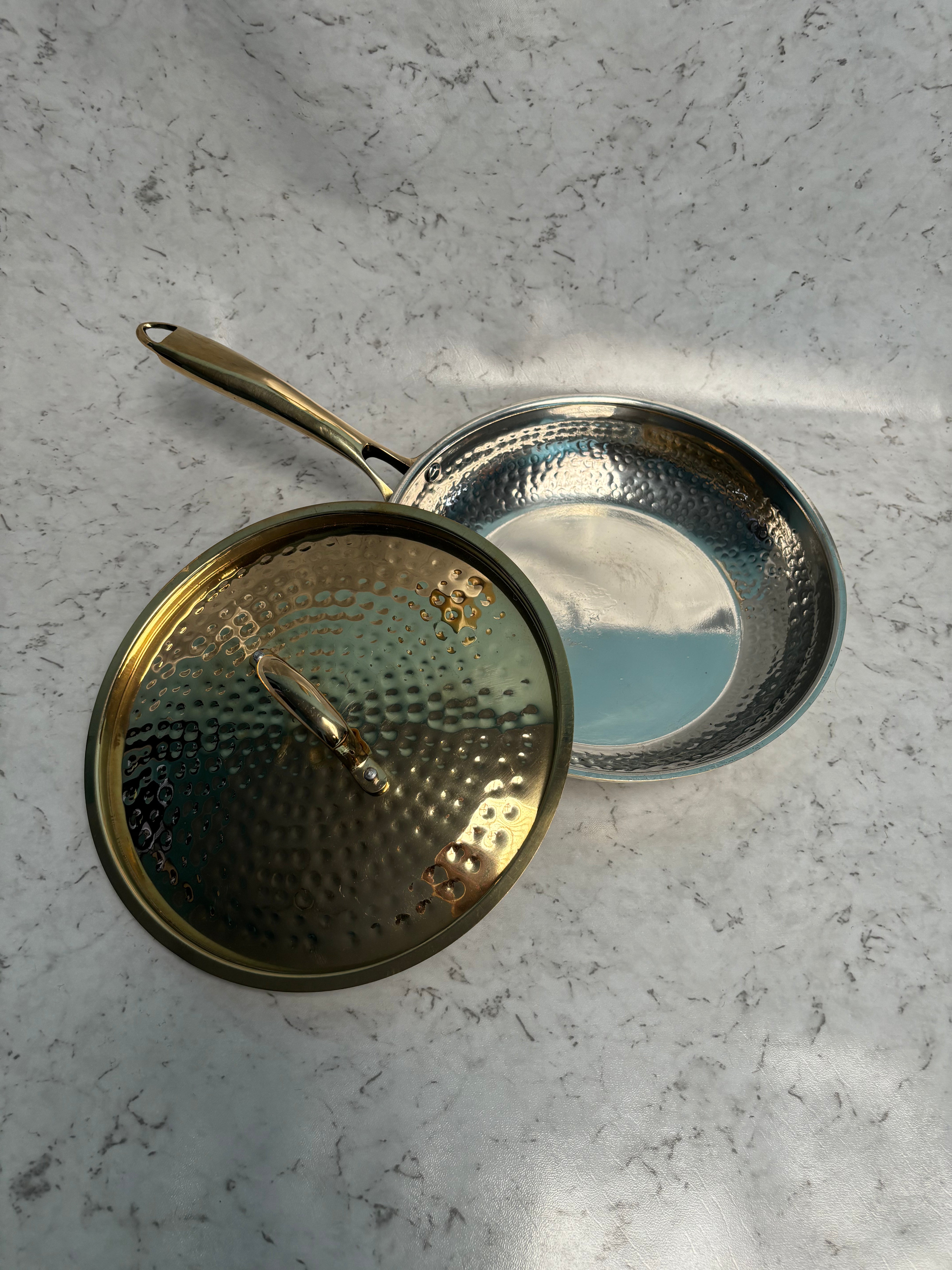 Brass  Frypan with lid (tincoated)