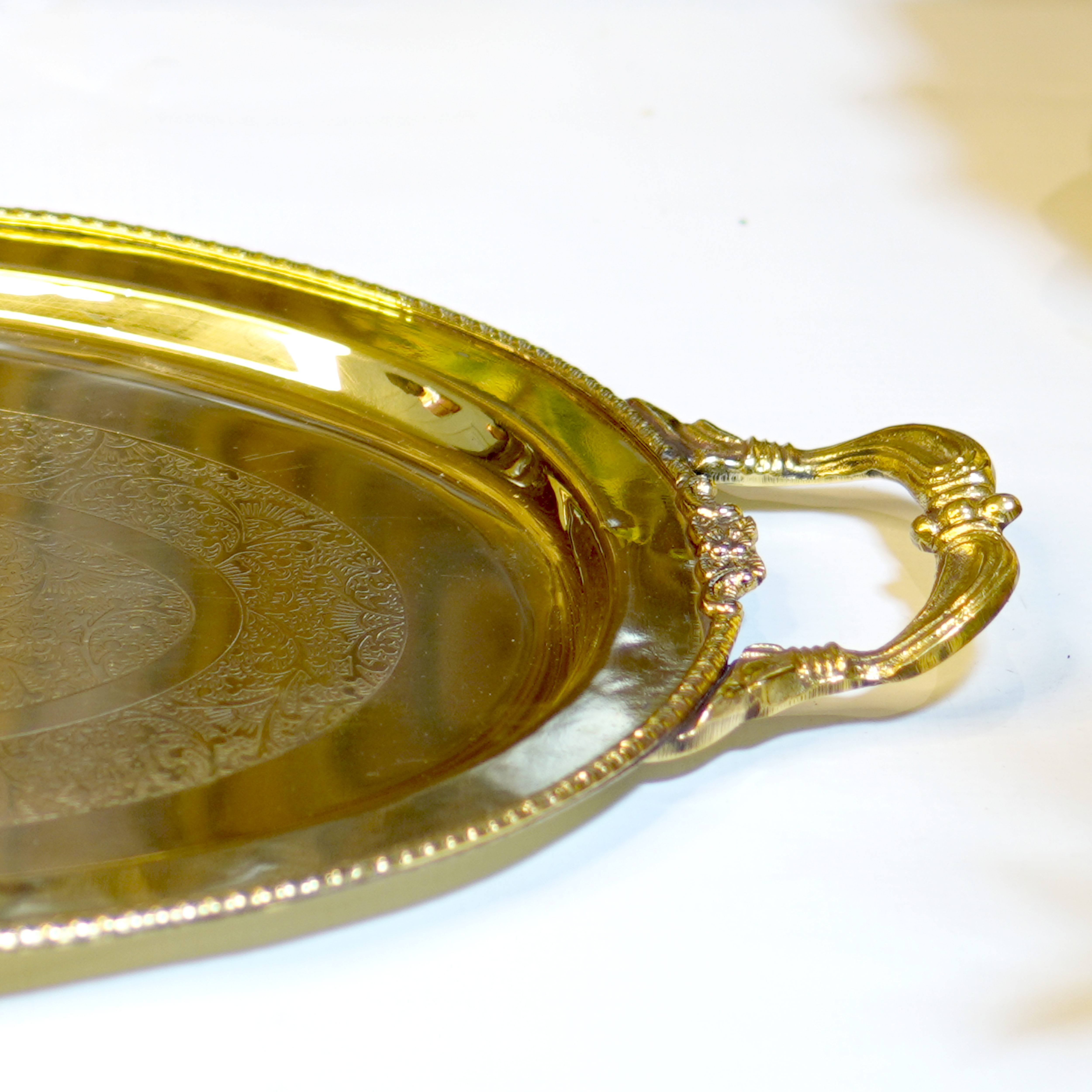 Brass Serving Tray with Handle