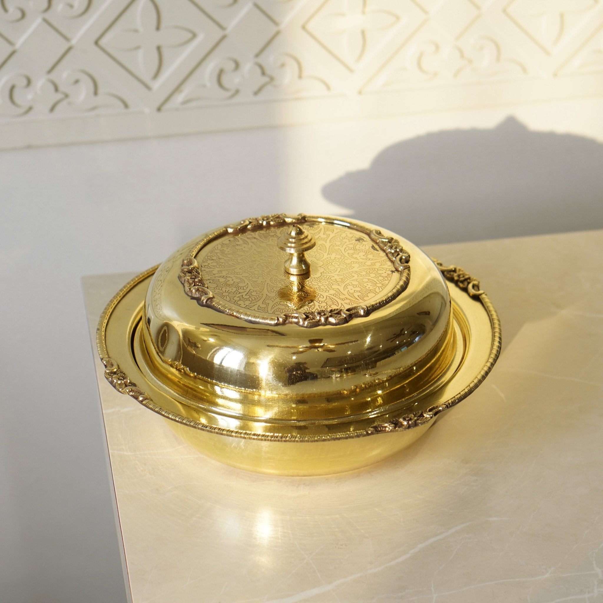 Brass Casserole / Pital Donga / Tureen - Brass Globe - 