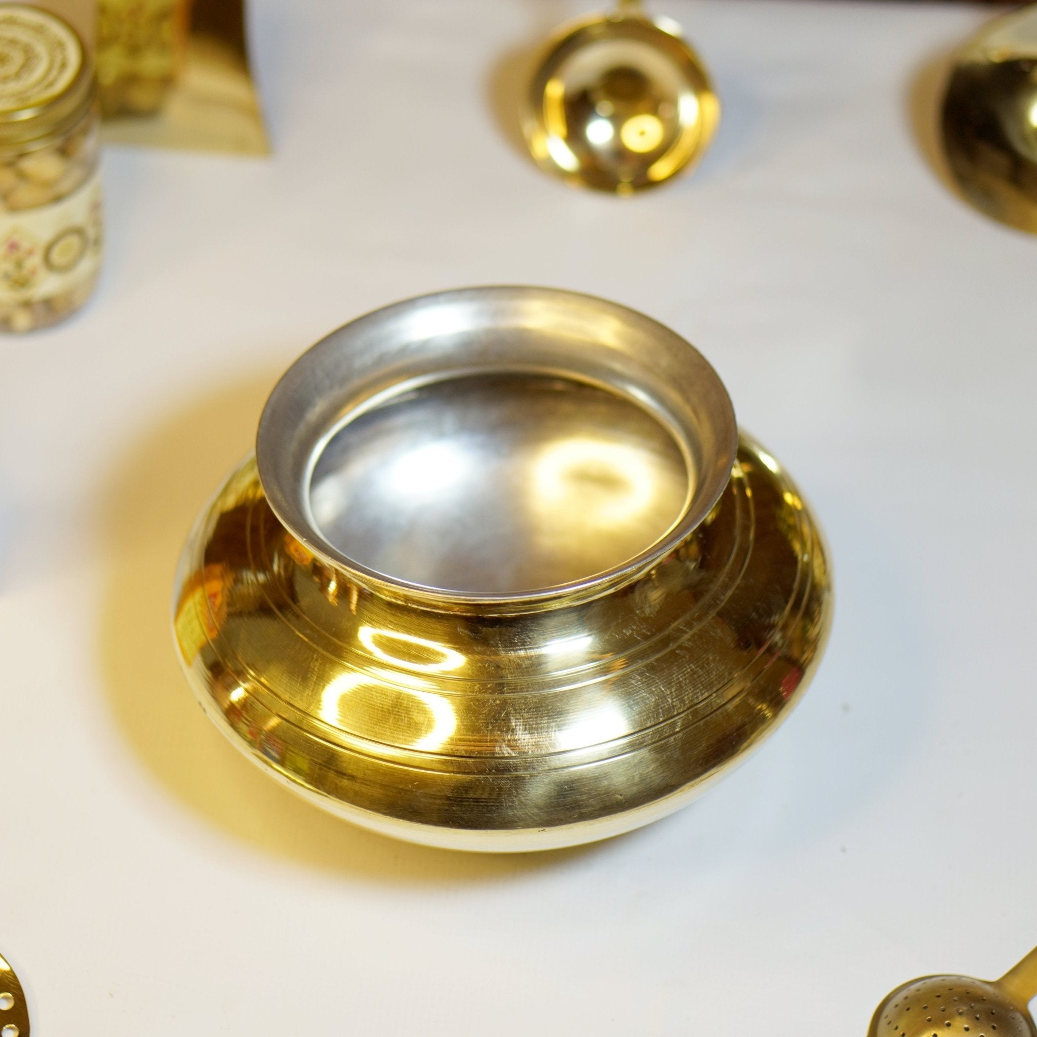 Brass Handi Punjabi & Rajasthani Design (Tin Coated) - Brass Globe - 