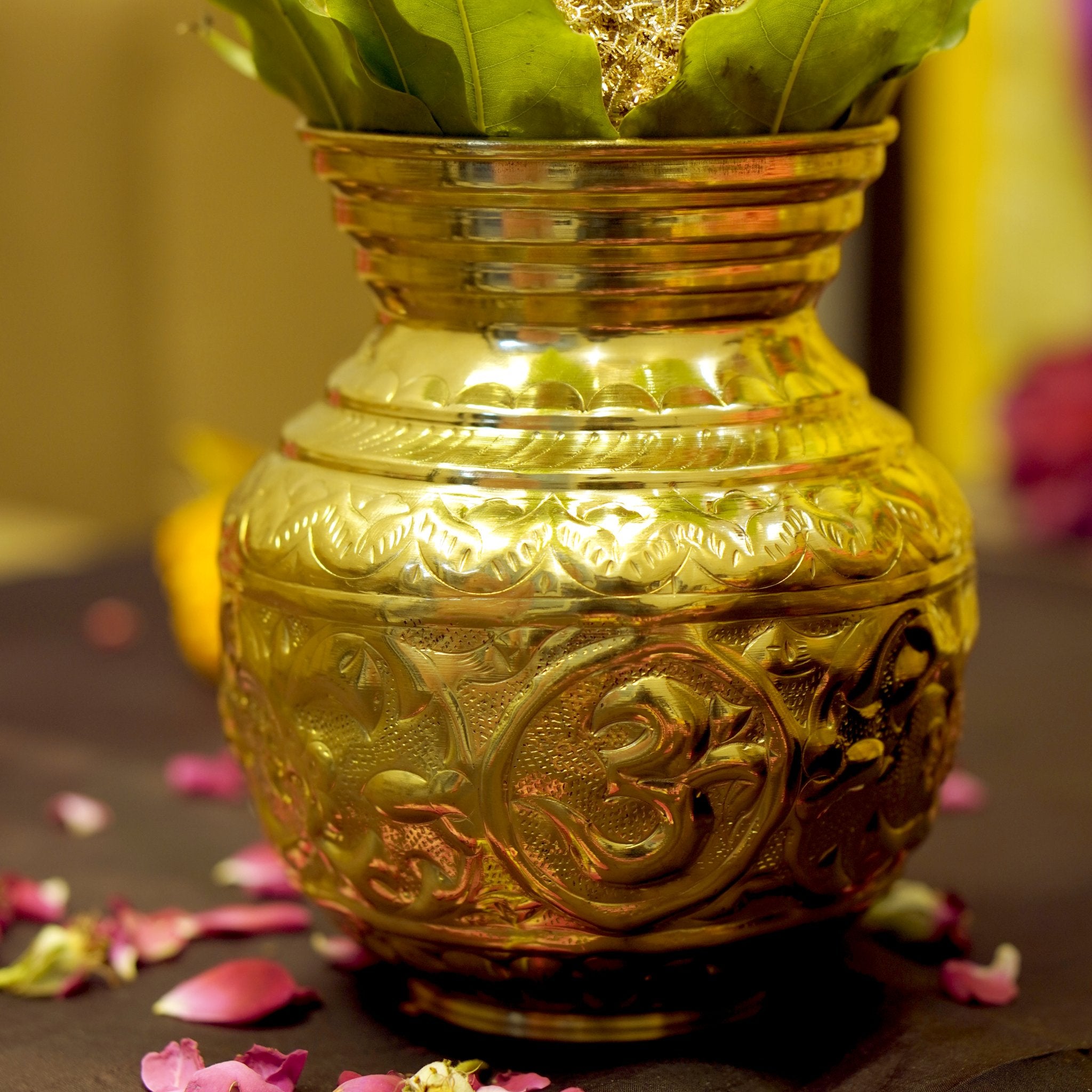 Brass Pooja Kalash [pitcher] - Brass Globe - 