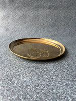 Load image into Gallery viewer, Brass Pooja Om Plate - Brass Globe -
