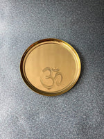 Load image into Gallery viewer, Brass Pooja Om Plate - Brass Globe -
