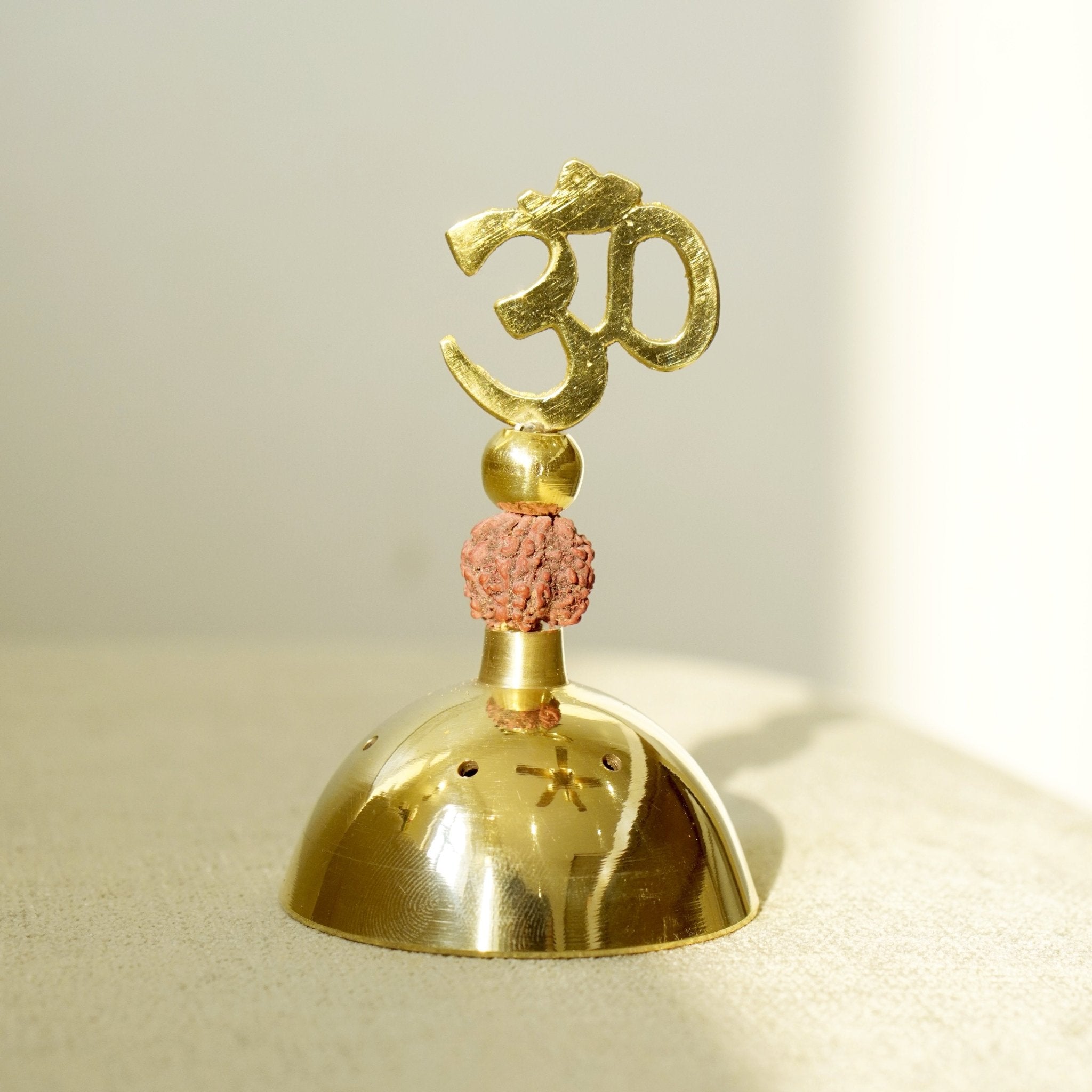 Brass Rudraksh Incense Stick ( Agarbatti ) Holder - Brass Globe - 