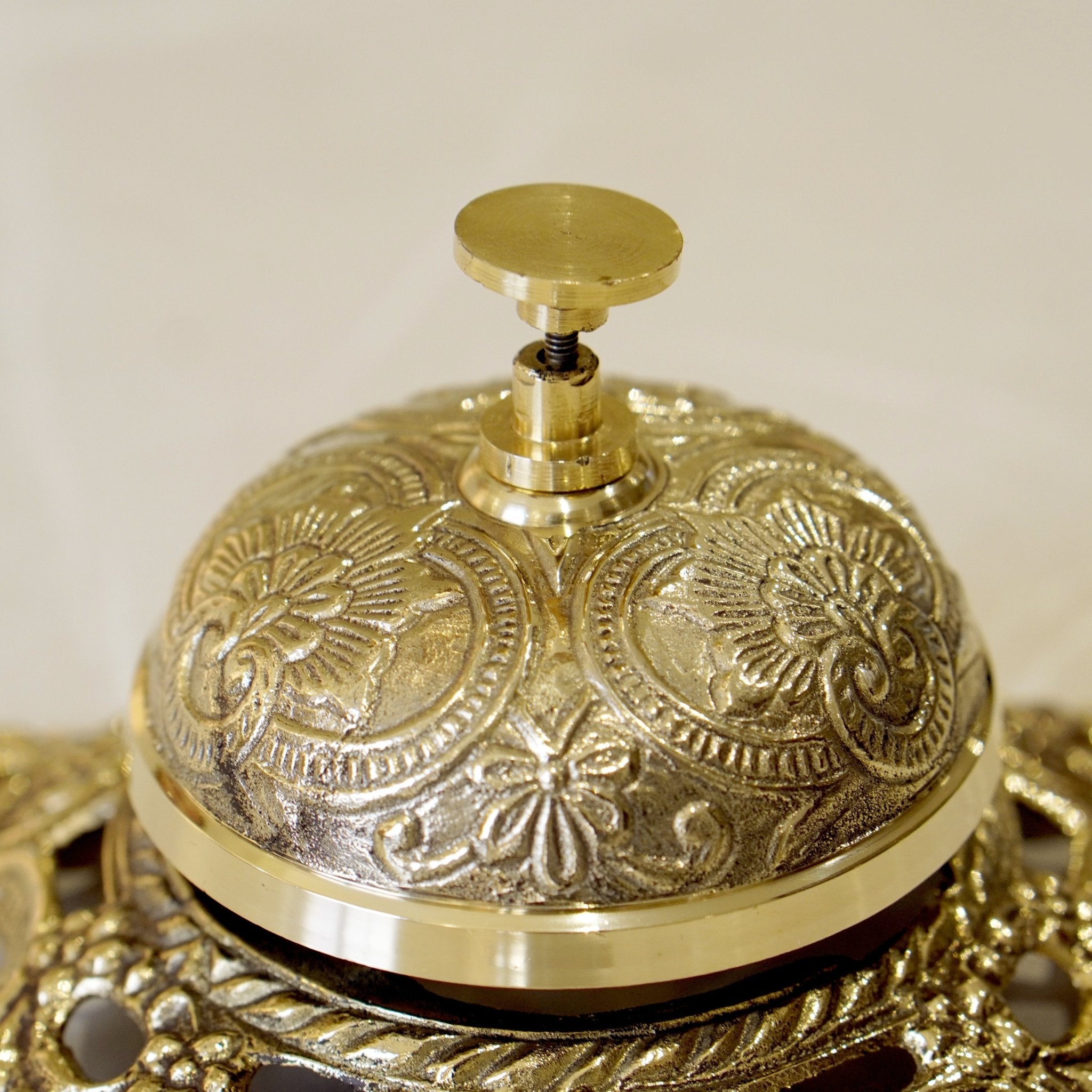 Brass Table Bell / Call Bell - Brass Globe - 