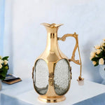Load image into Gallery viewer, Brass Water / Old Monk Glass Jug Pitcher - Brass Globe - 
