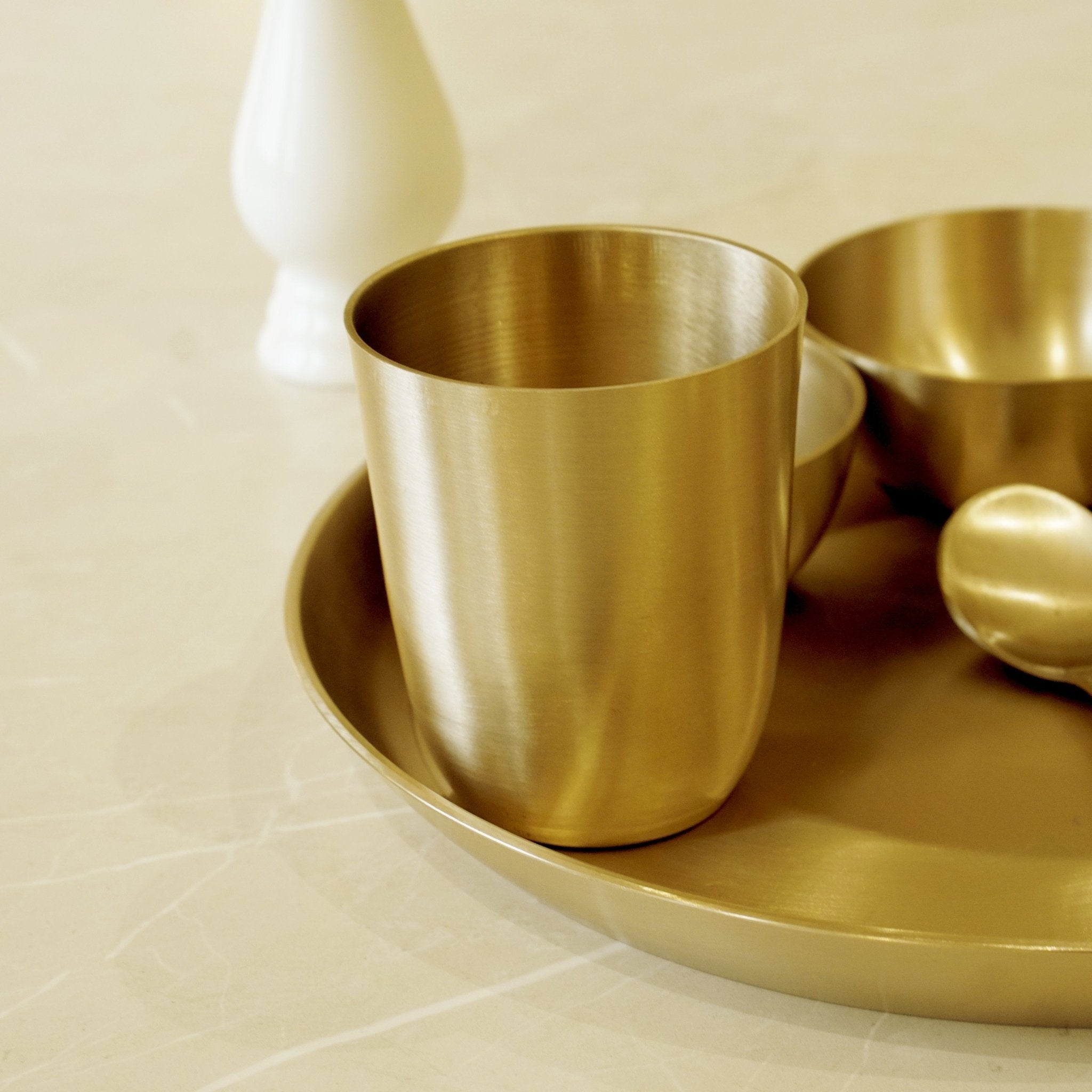 Bronze / Kansa Dinner Set Matte Finish (Pack of 6) - Brass Globe - 