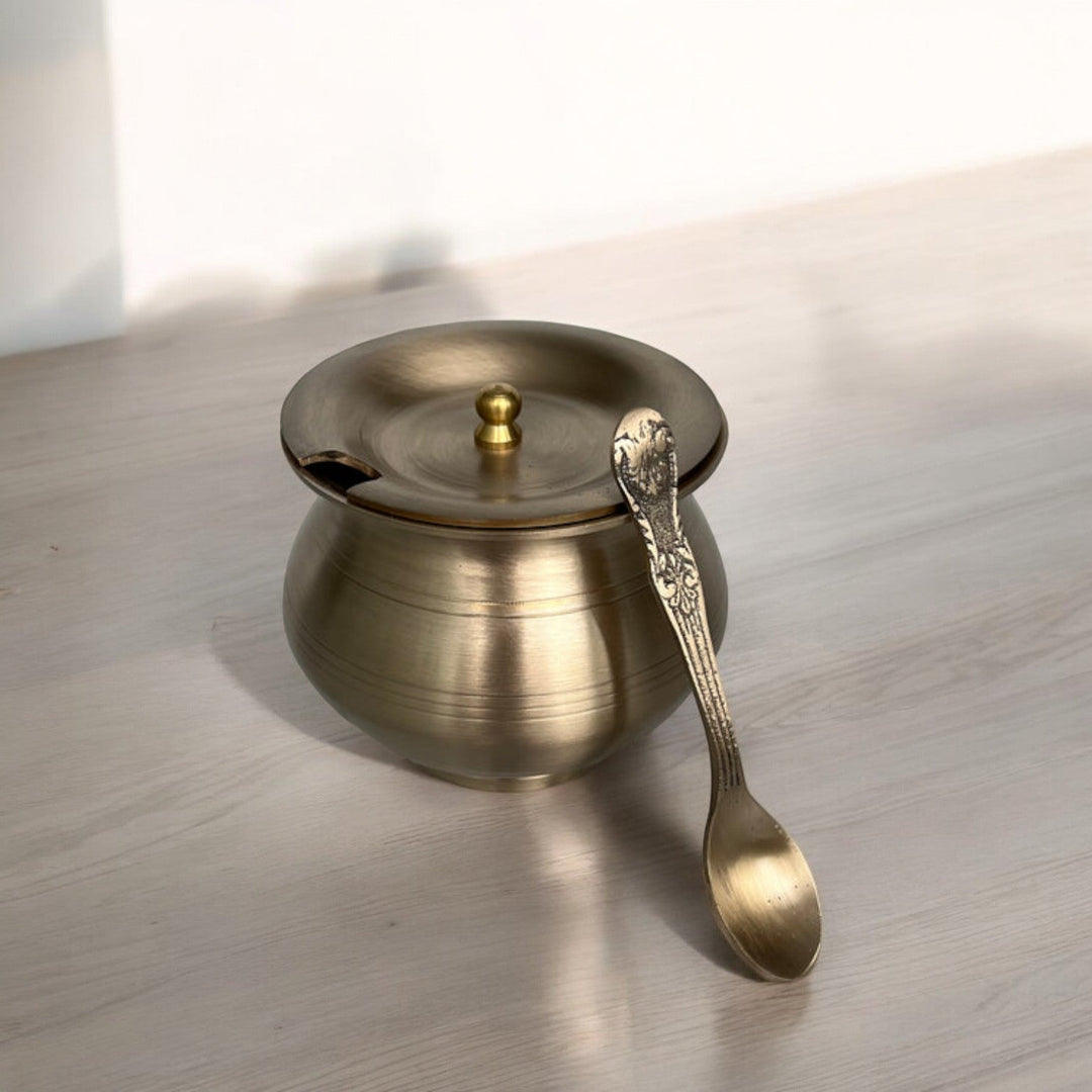 Bronze / kansa ghee pot - Brass Globe - 