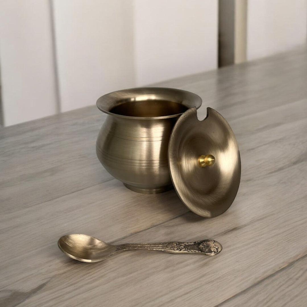 Bronze / kansa ghee pot - Brass Globe - 