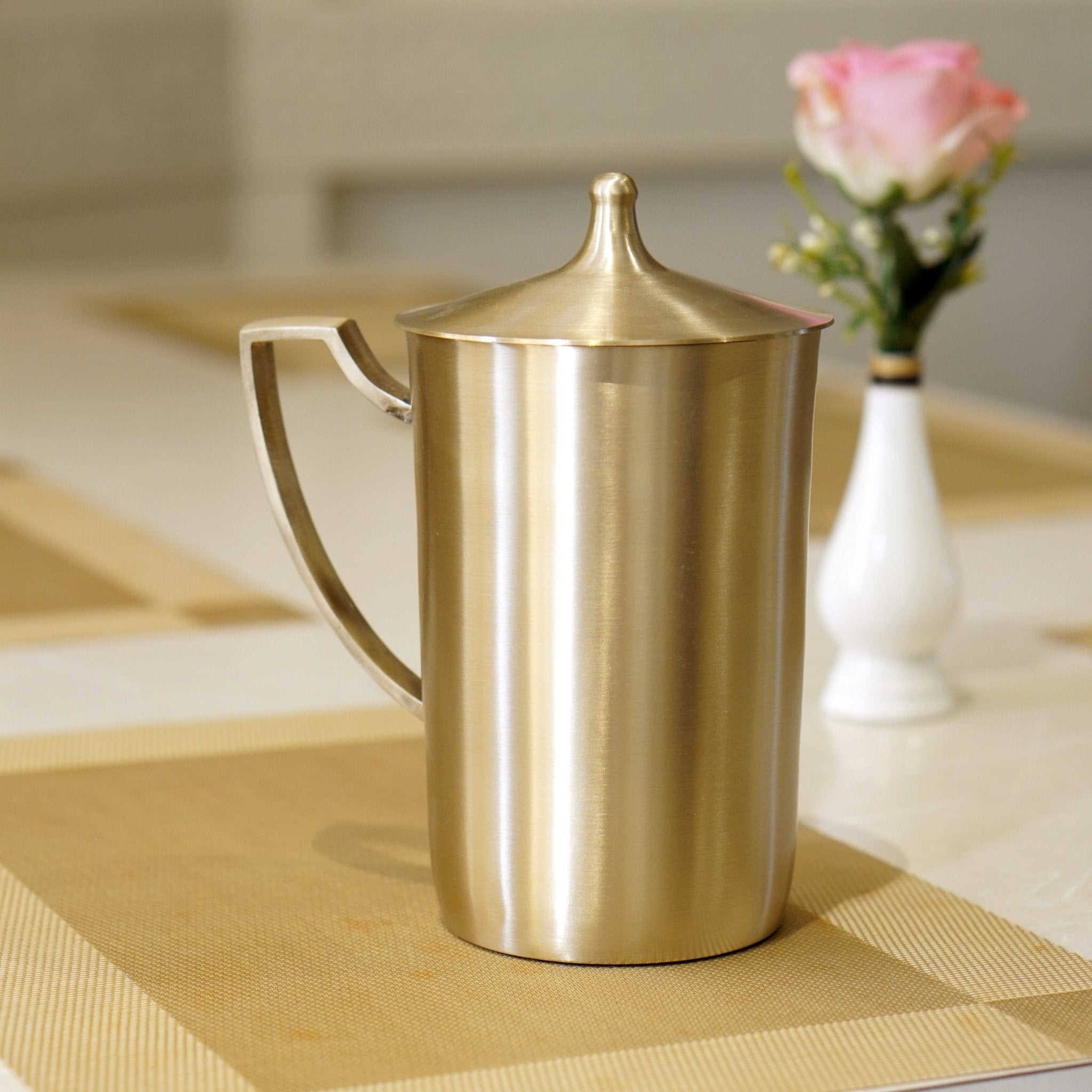 Kansa / Bronze Jug / Pitcher with Matte Finish - Brass Globe - 