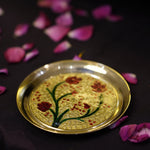 Load image into Gallery viewer, Meenakari Bhog Pooja Plate - Brass Globe - 
