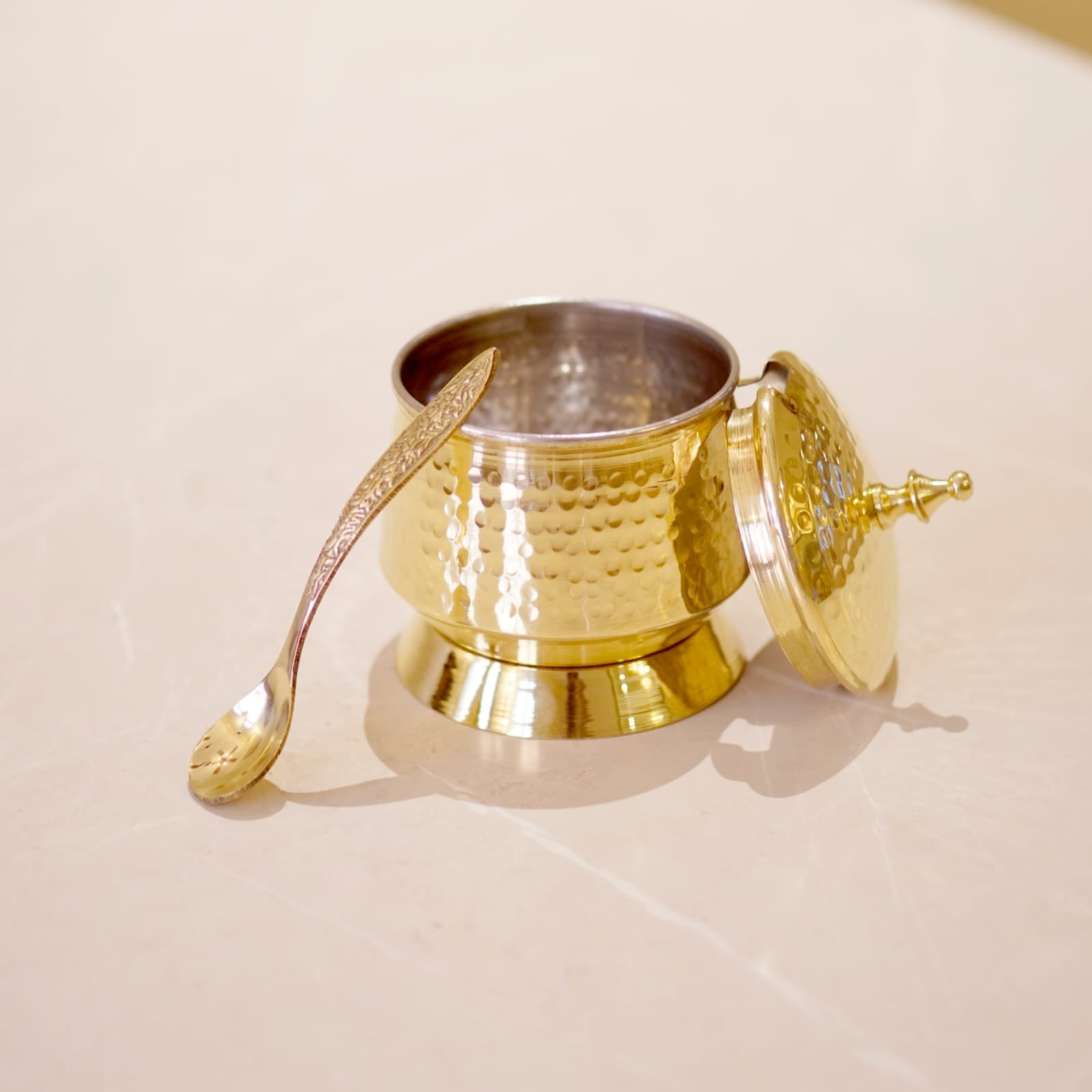 Brass Mughlai Ghee Pot with Tincoating