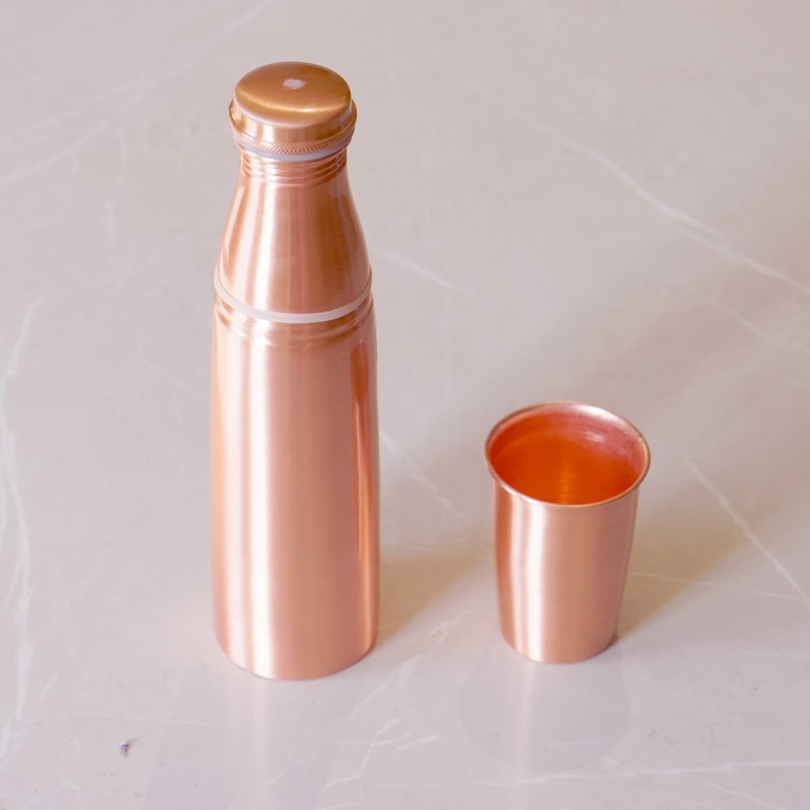 Copper Bottle with Glass