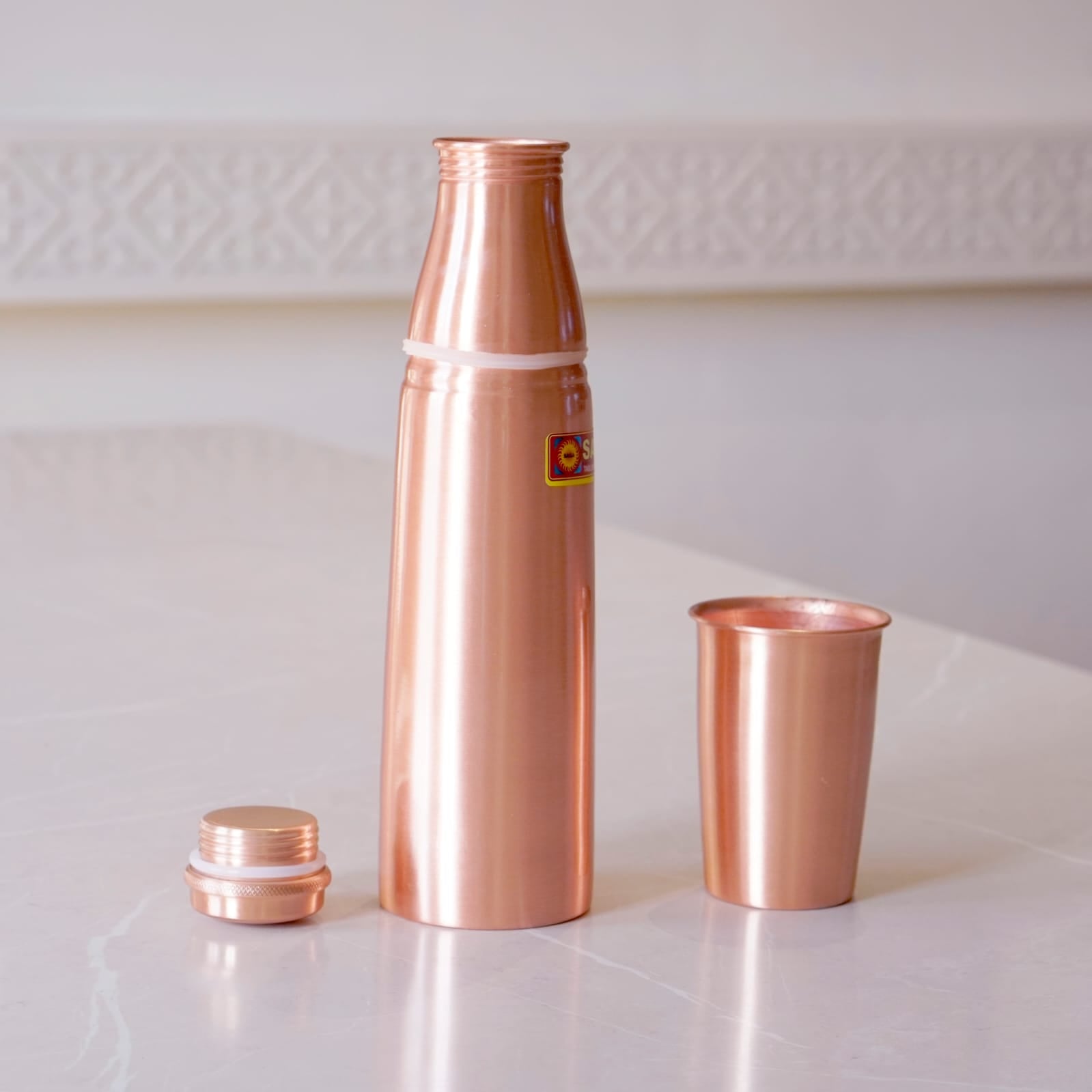 Copper Bottle with Glass
