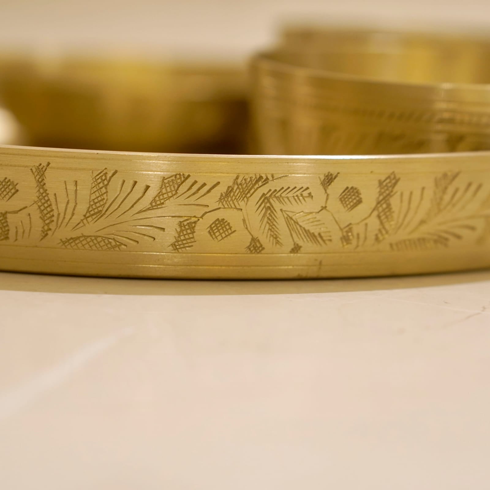 Kansa Engraved 6Pc Dinner Set with Velvet Box (11.5" Plate)