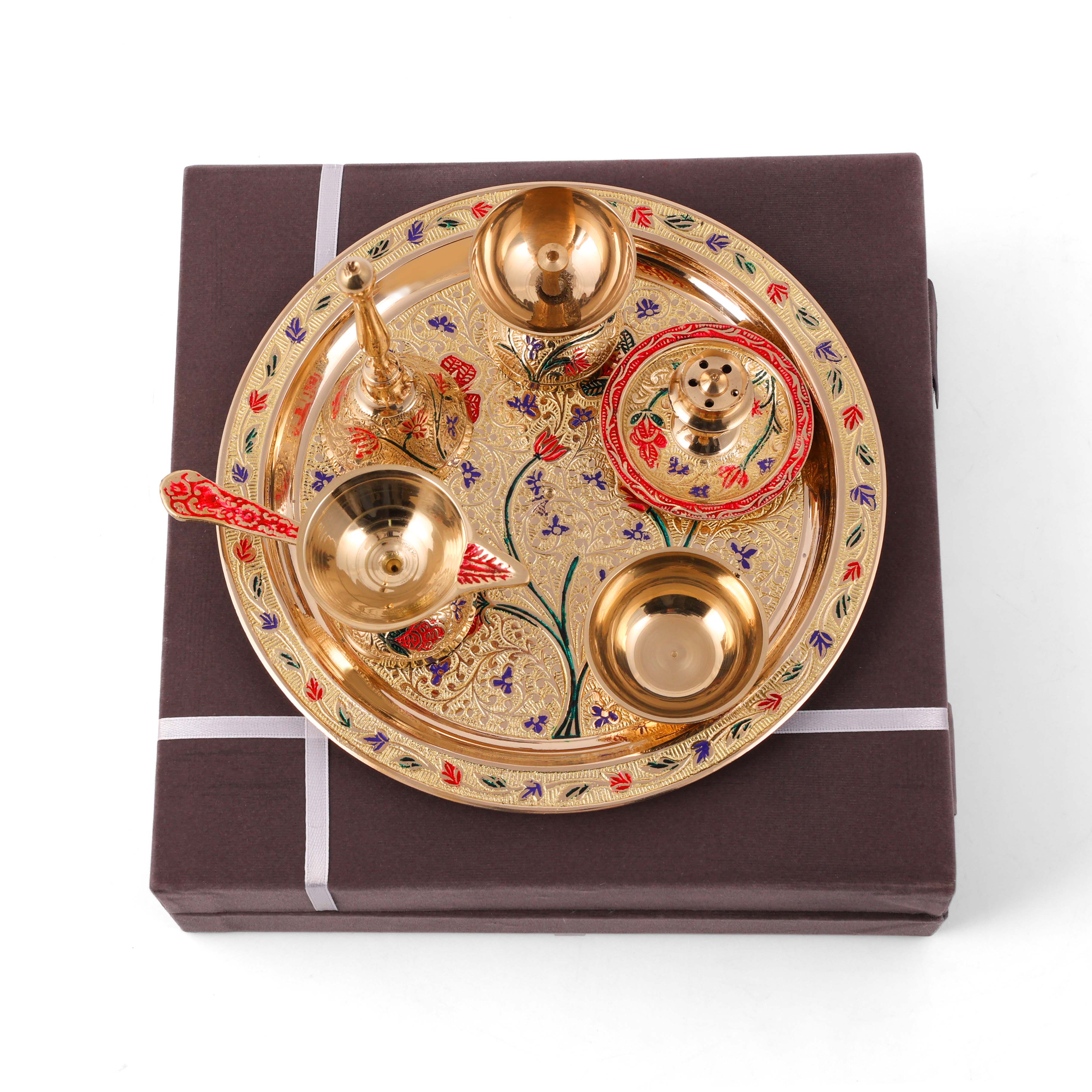 Meenakari Pooja (Set of 7) 8 inch
