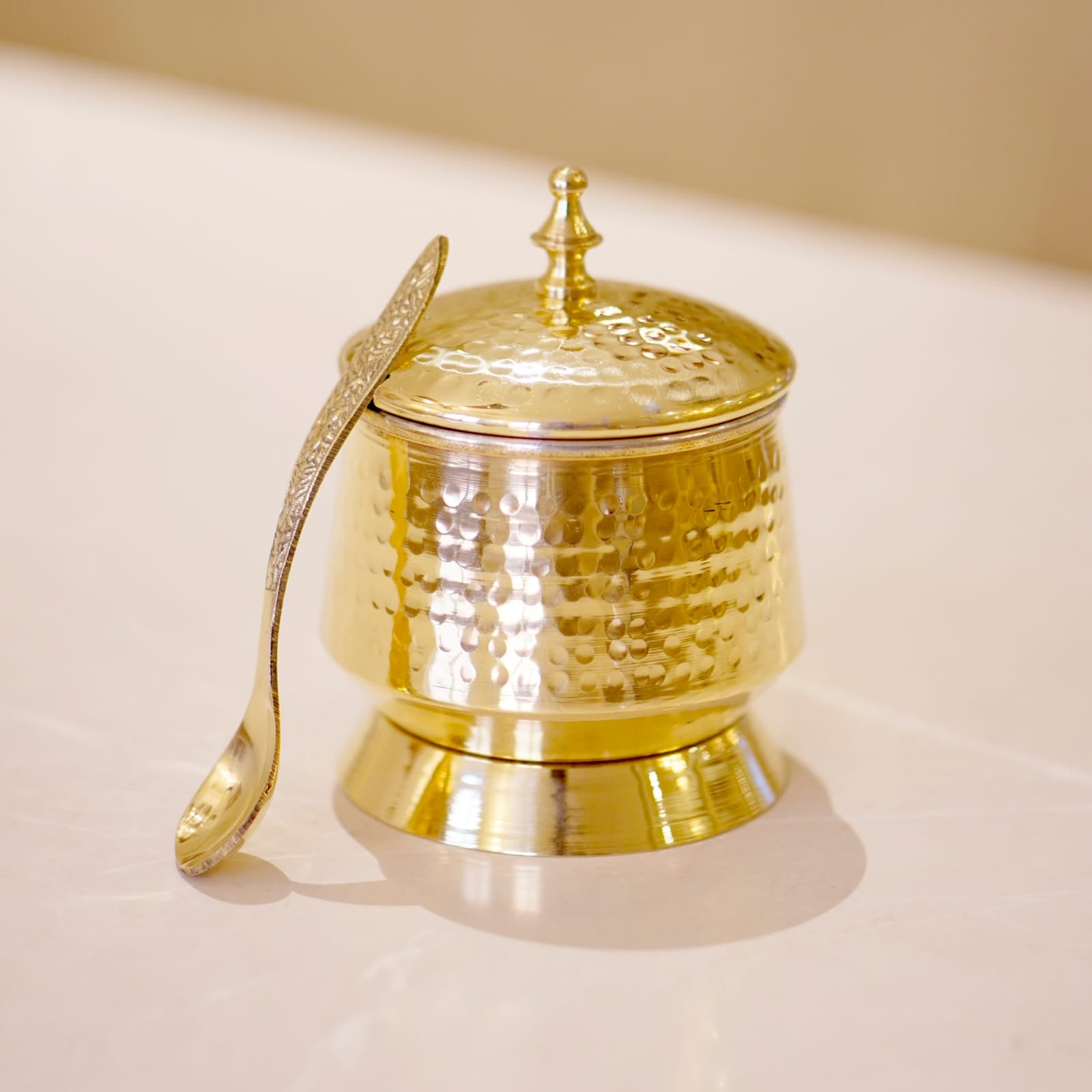 Brass Mughlai Ghee Pot with Tincoating