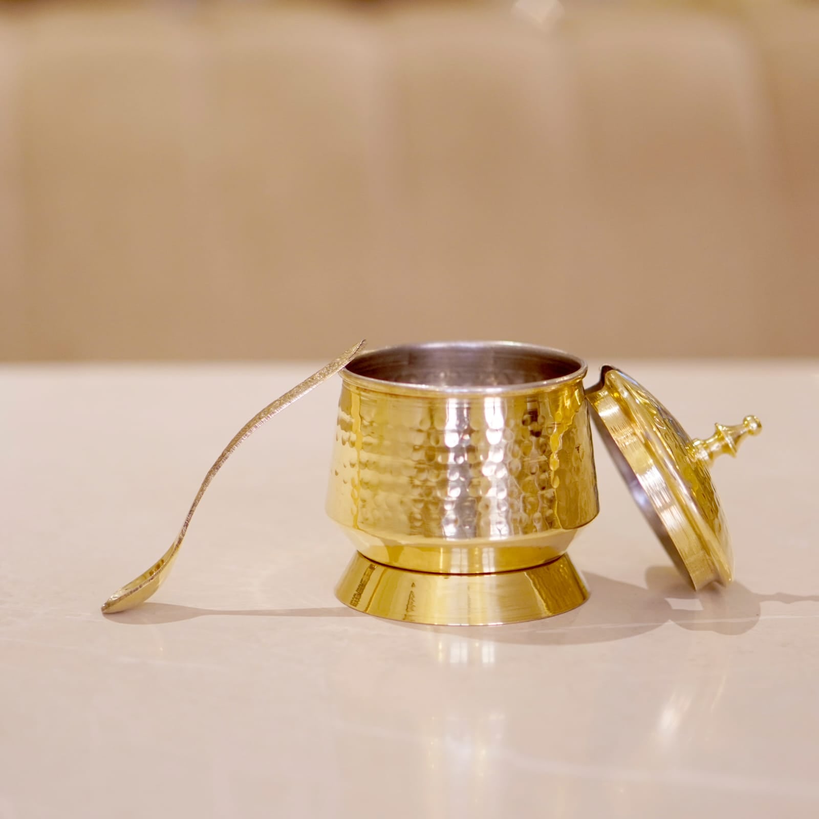 Brass Mughlai Ghee Pot with Tincoating