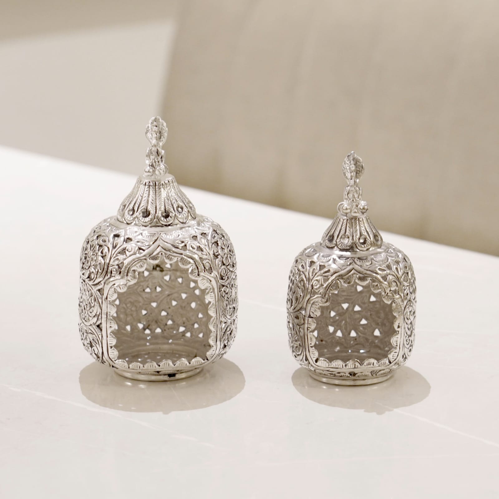 Brass Tea Light with Silver Finish