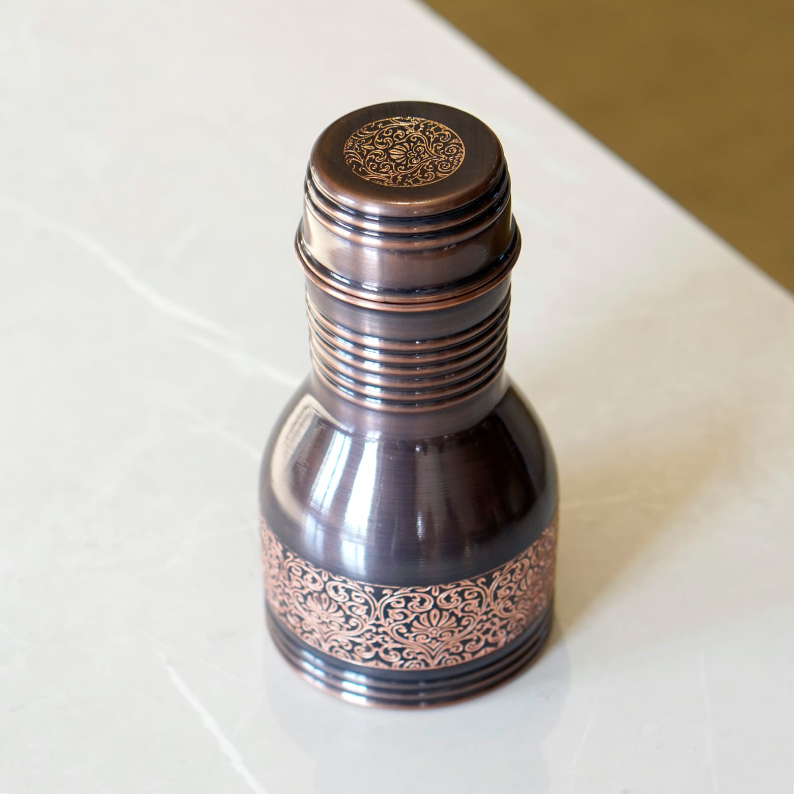 Antique Engraved Copper Jar