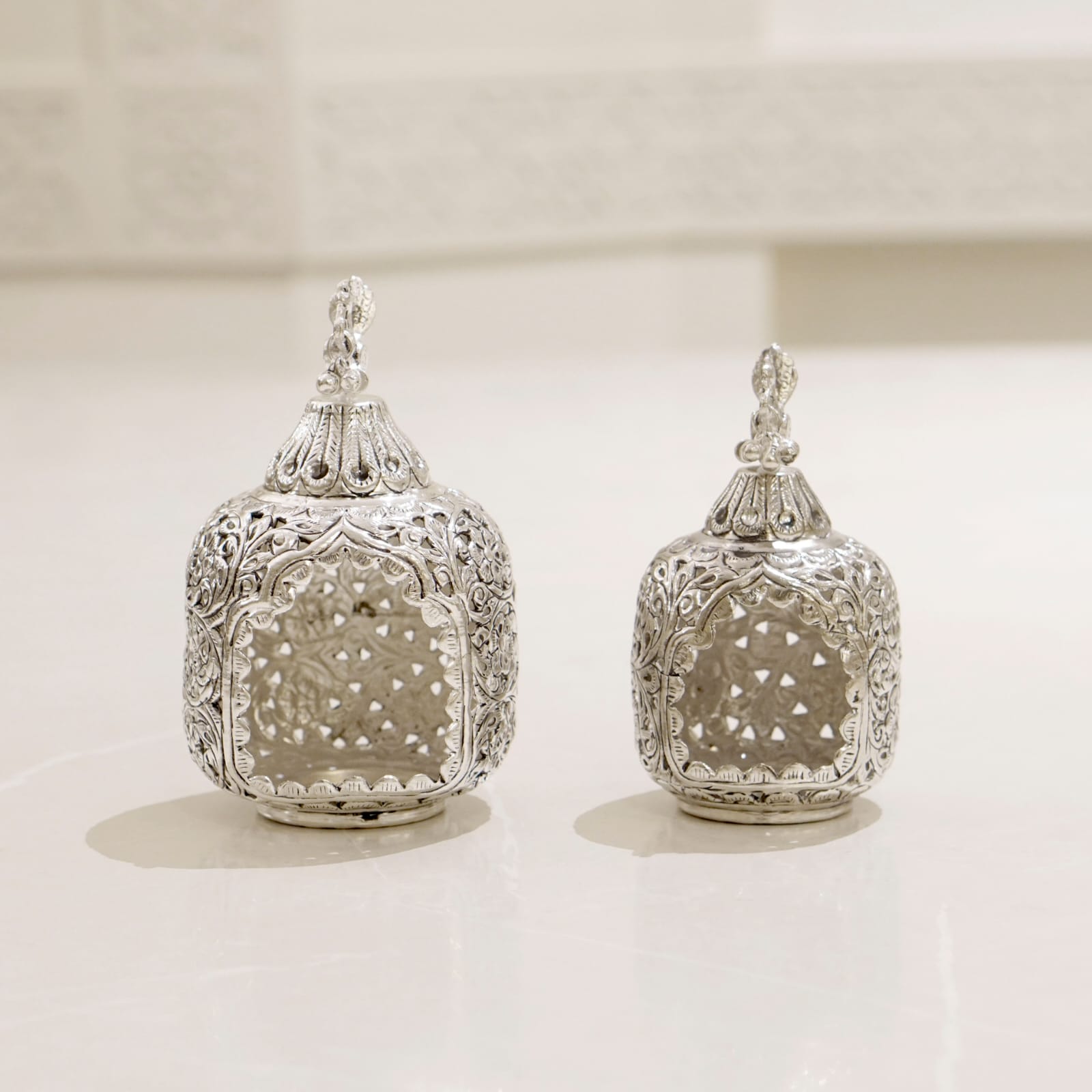 Brass Tea Light with Silver Finish