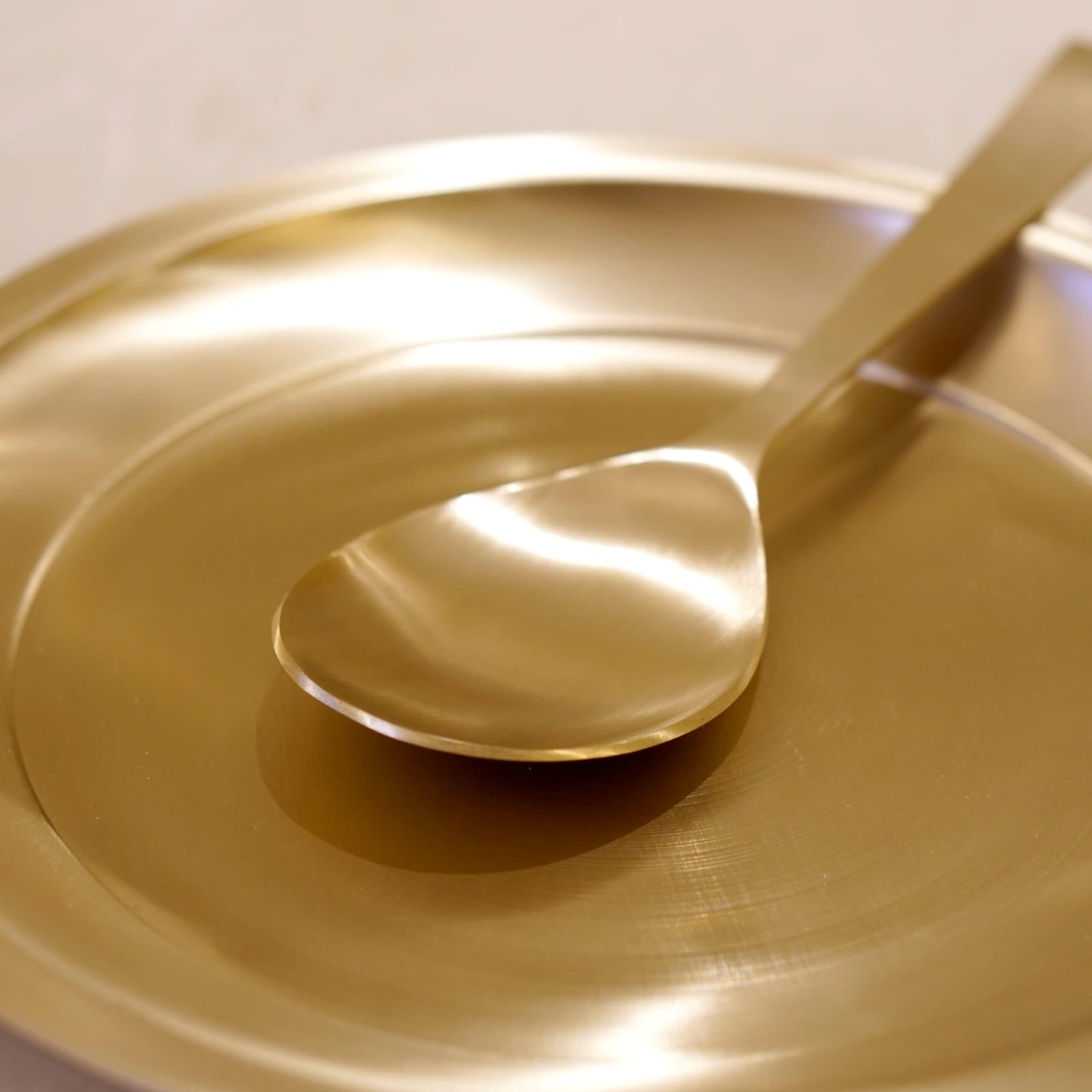 Bronze / Kansa Rice Plate with Rice Serving Spoon