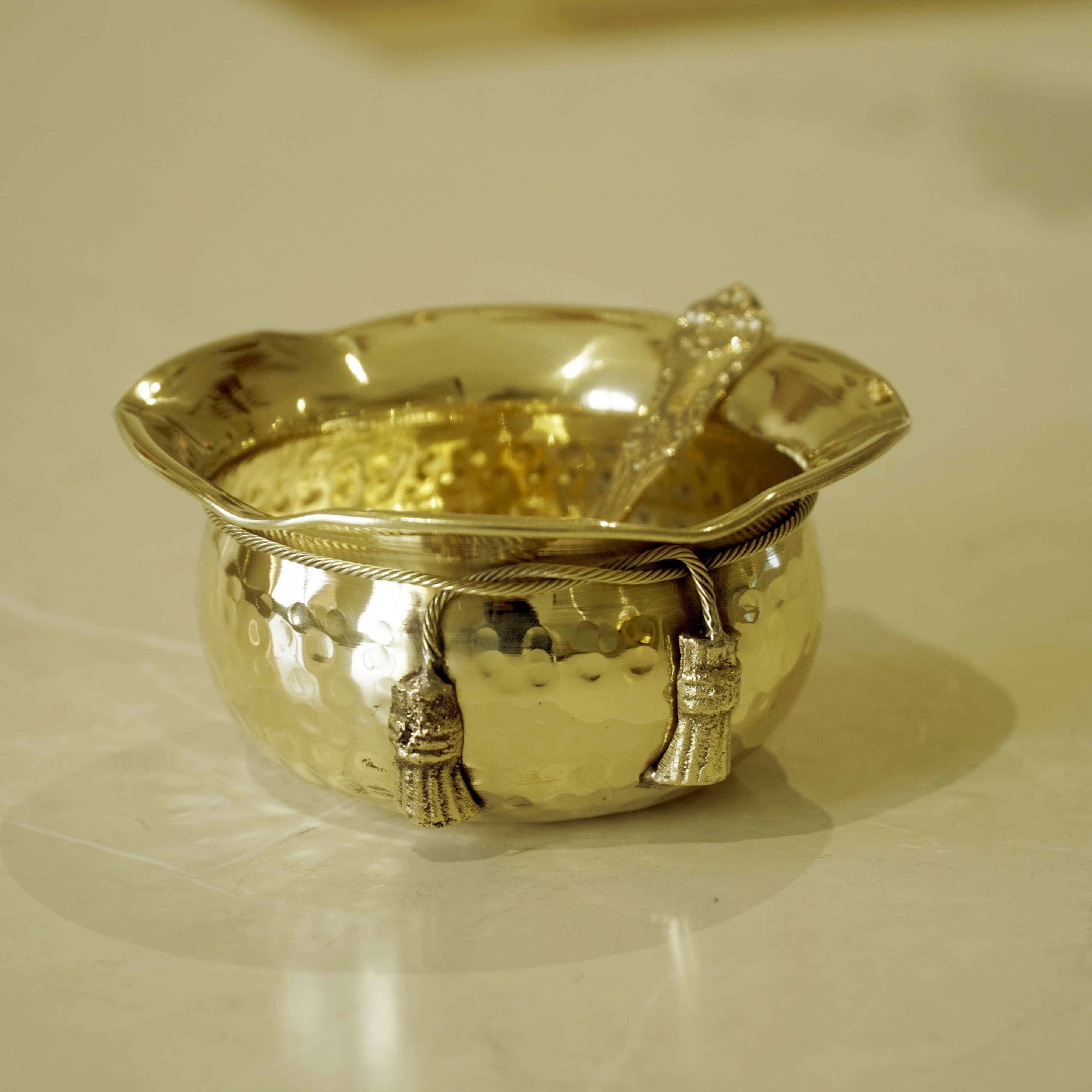 Brass Tie Bowl with Velvet Box