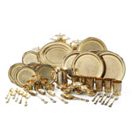 Load image into Gallery viewer, 51 piece etched dinner set - Brass Globe -
