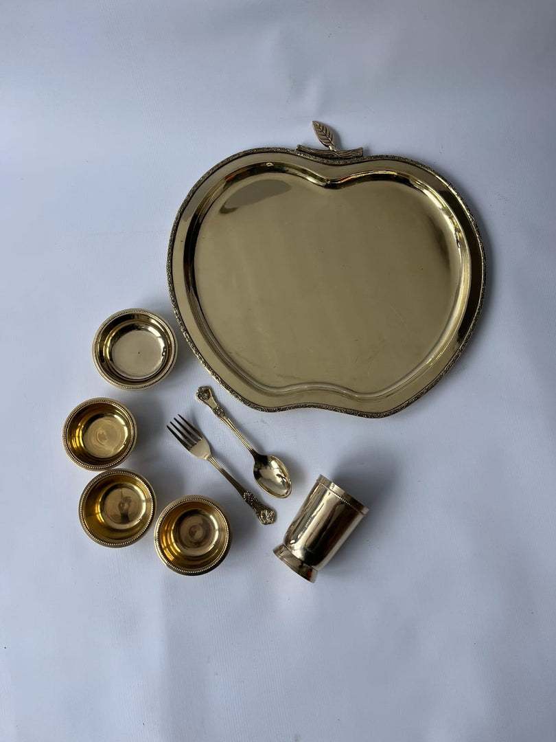 Brass apple dinner set - Brass Globe -