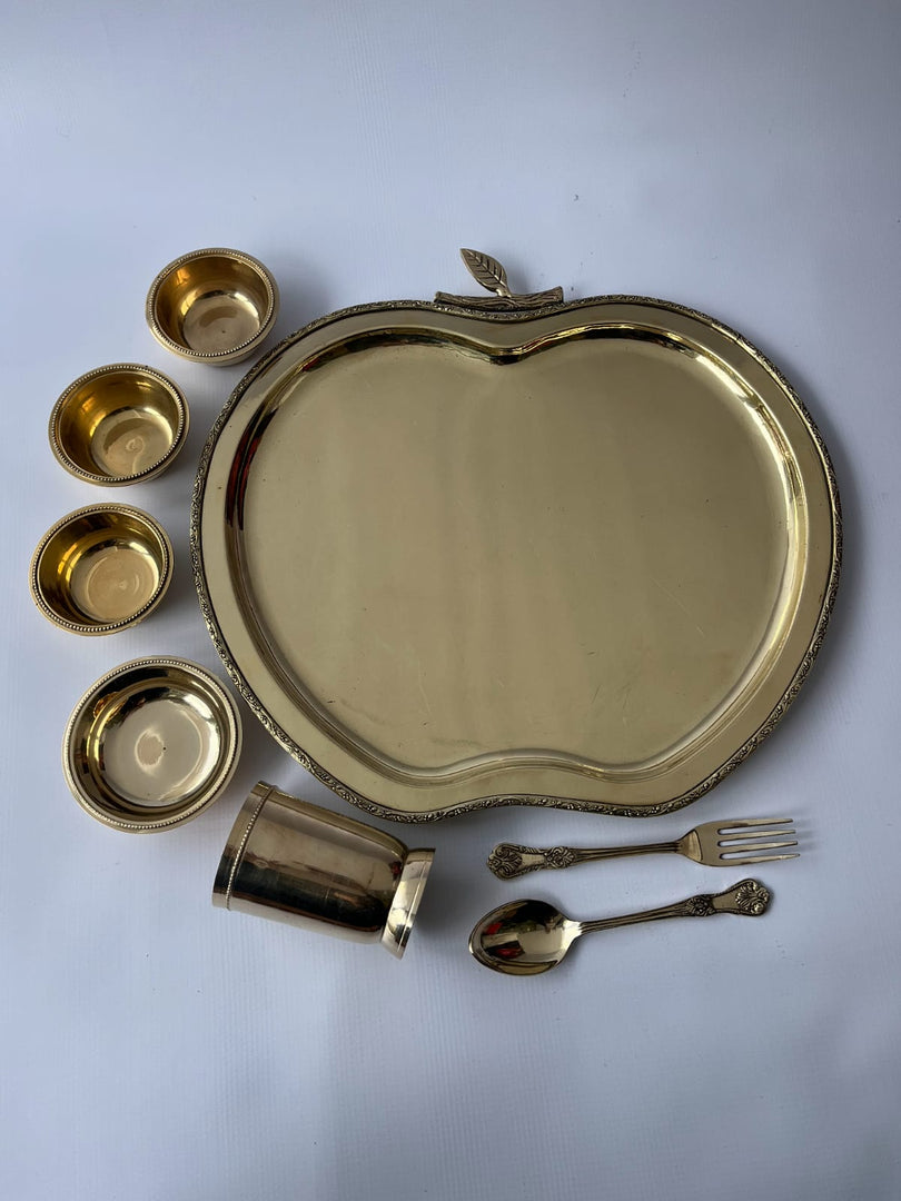 Brass apple dinner set - Brass Globe -